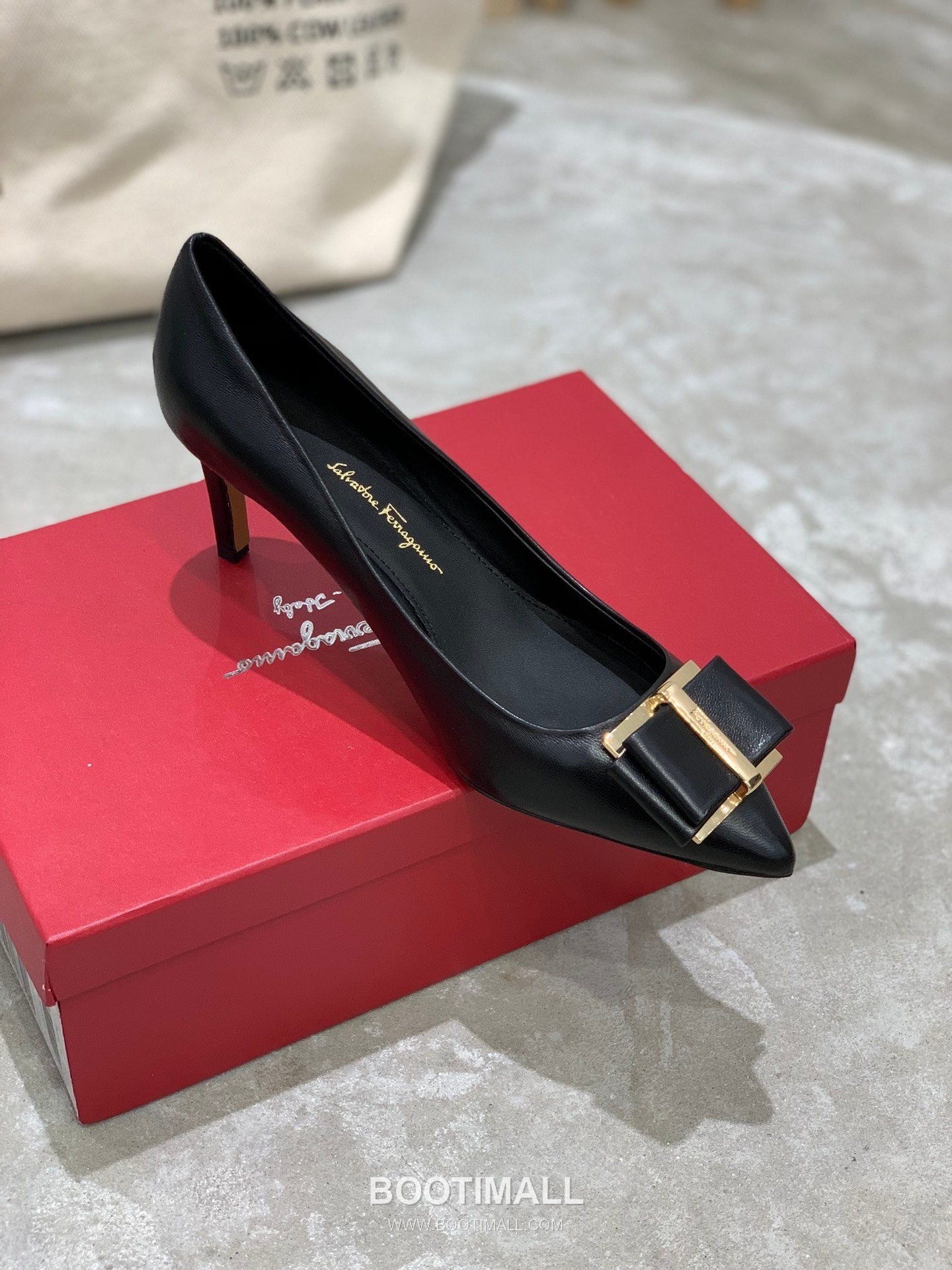 Salvatore Ferragamo Square Toe Calfskin Pump Heels 살바토레 페라가모 스퀘어 토 카프스킨 펌프스 힐 454039 7cm 7