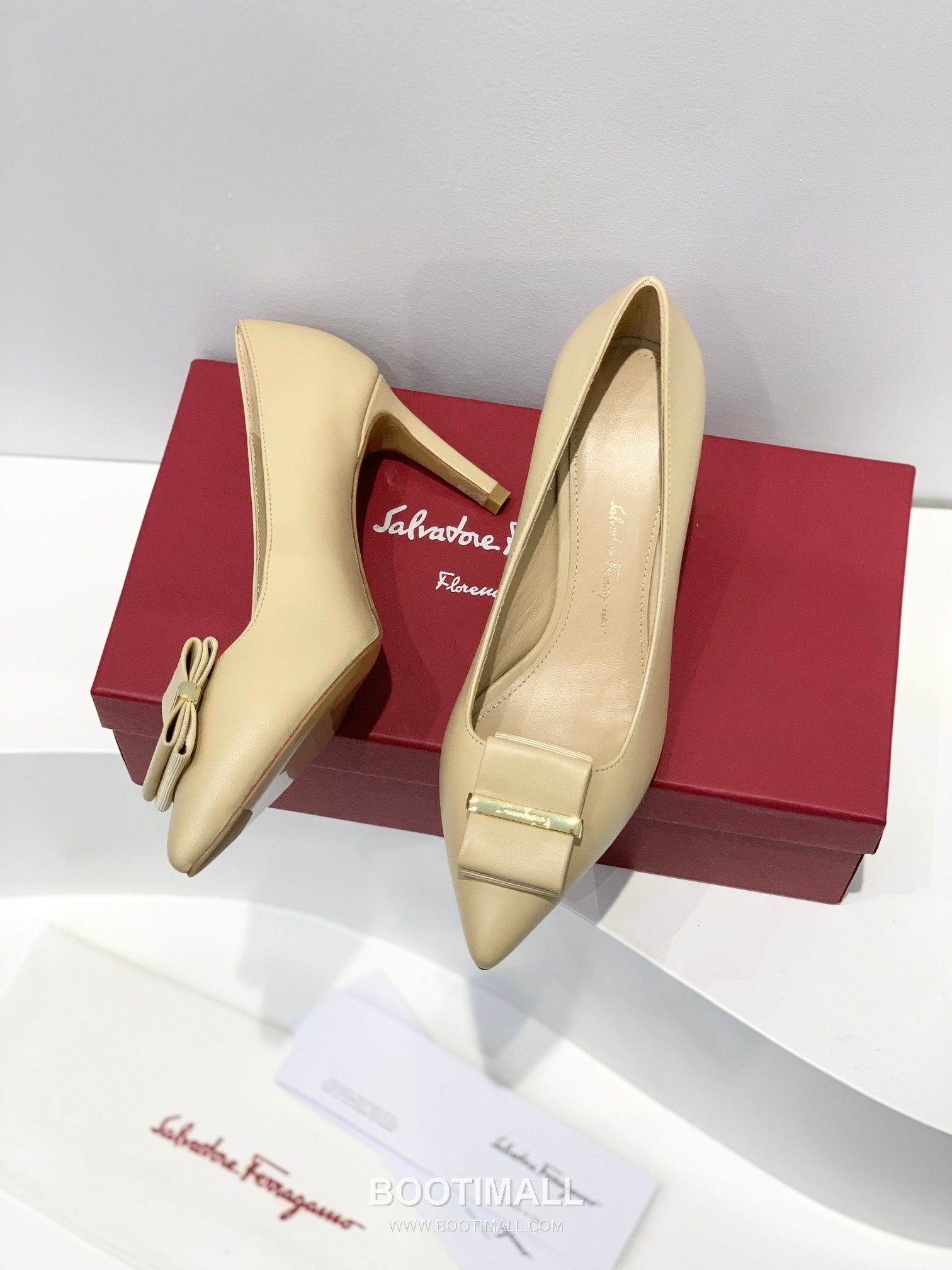 Salvatore Ferragamo Double Bow Pointed Toe Pump Heels 살바토레 페라가모 더블 리본 포인티드 토 펌프스 힐 504845 7cm 5