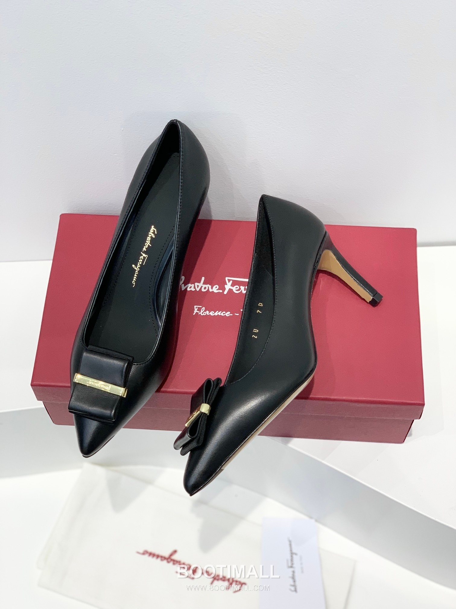 Salvatore Ferragamo Double Bow Pointed Toe Pump Heels 살바토레 페라가모 더블 리본 포인티드 토 펌프스 힐 504845 7cm 5
