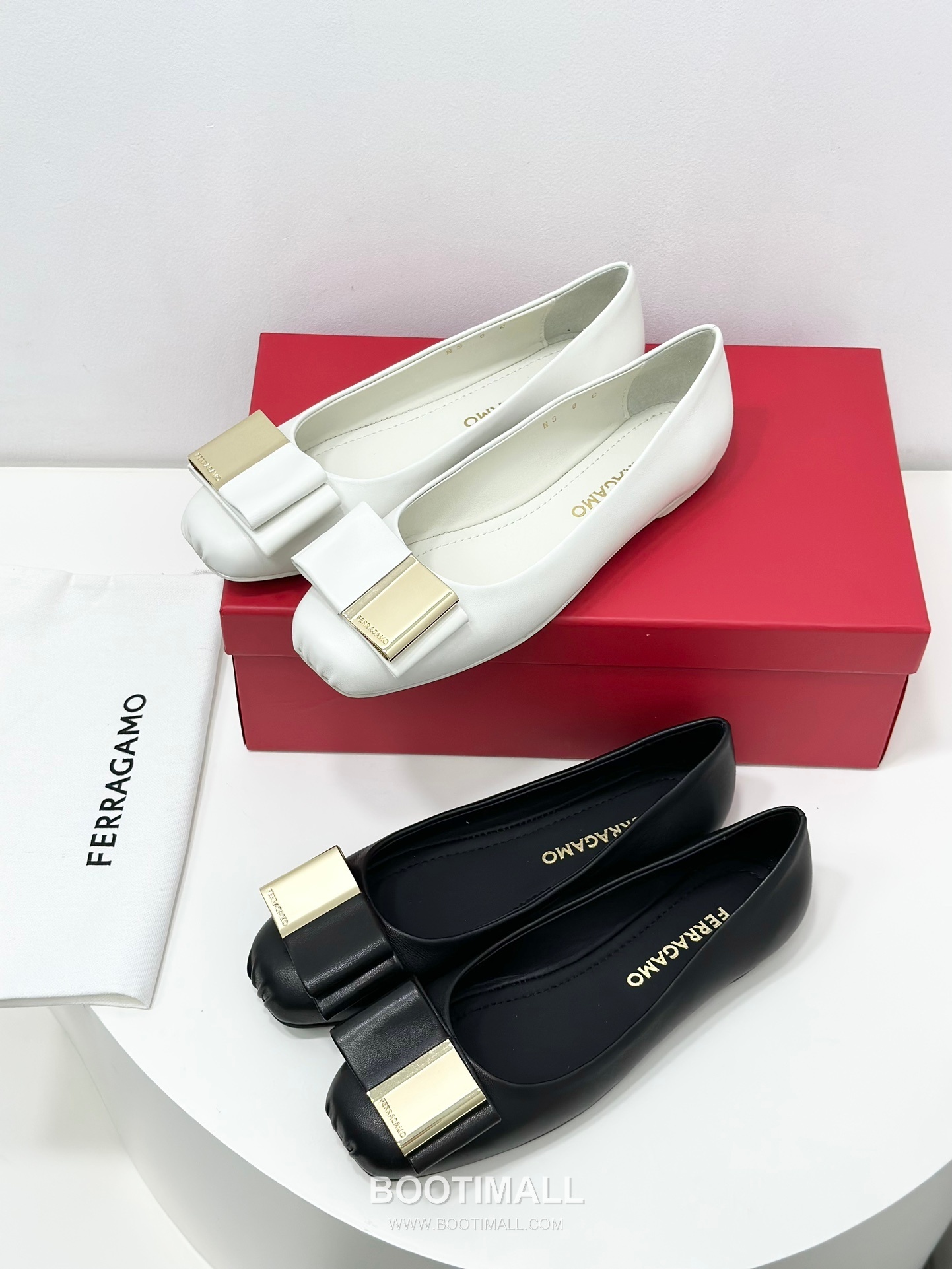 Salvatore Ferragamo Double Bow Nappa Leather Ballet Flats 살바토레 페라가모 더블 리본 나파 레더 발레리나 플랫 454039 3cm 9