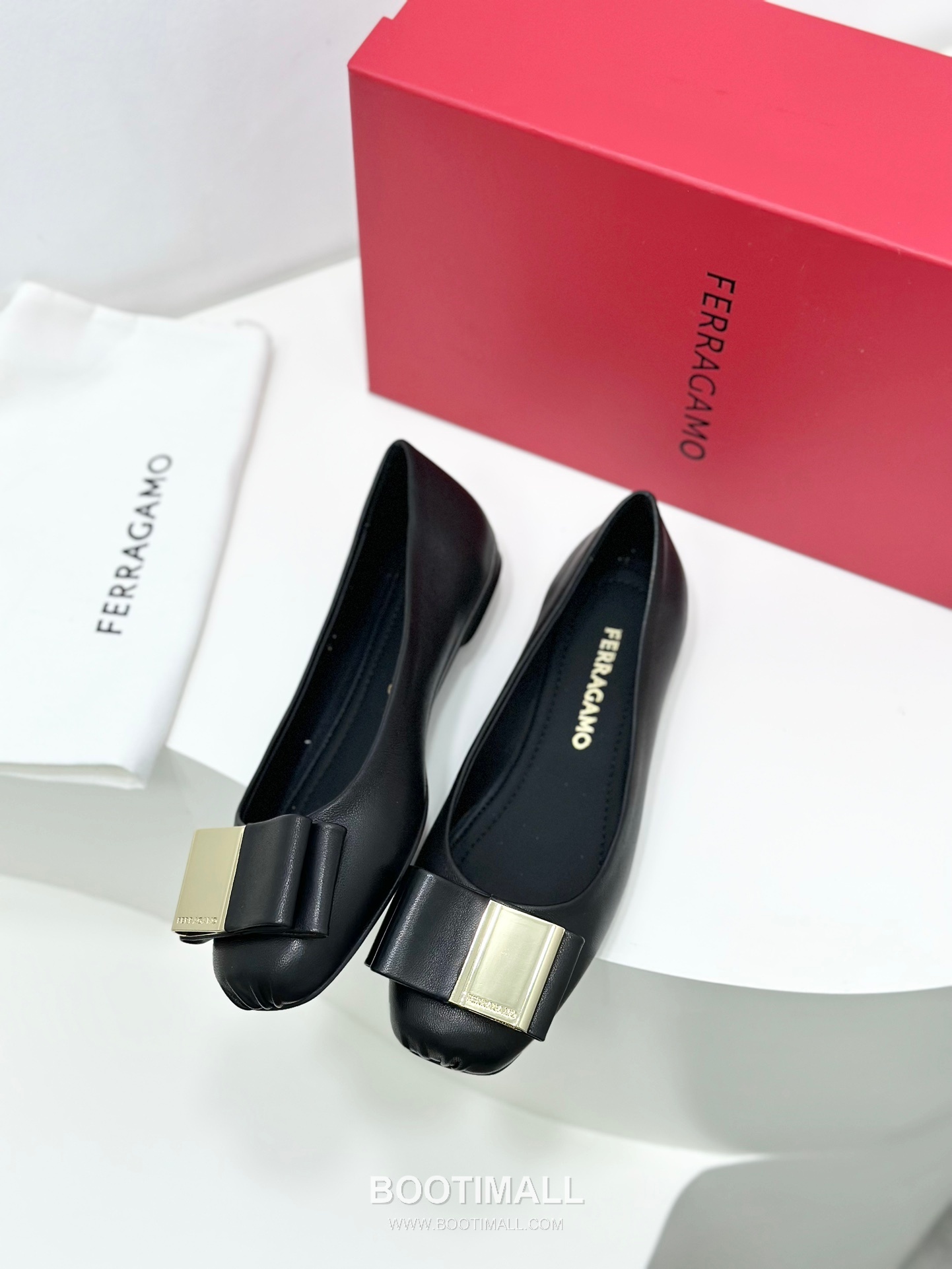 Salvatore Ferragamo Double Bow Nappa Leather Ballet Flats 살바토레 페라가모 더블 리본 나파 레더 발레리나 플랫 454039 3cm 6