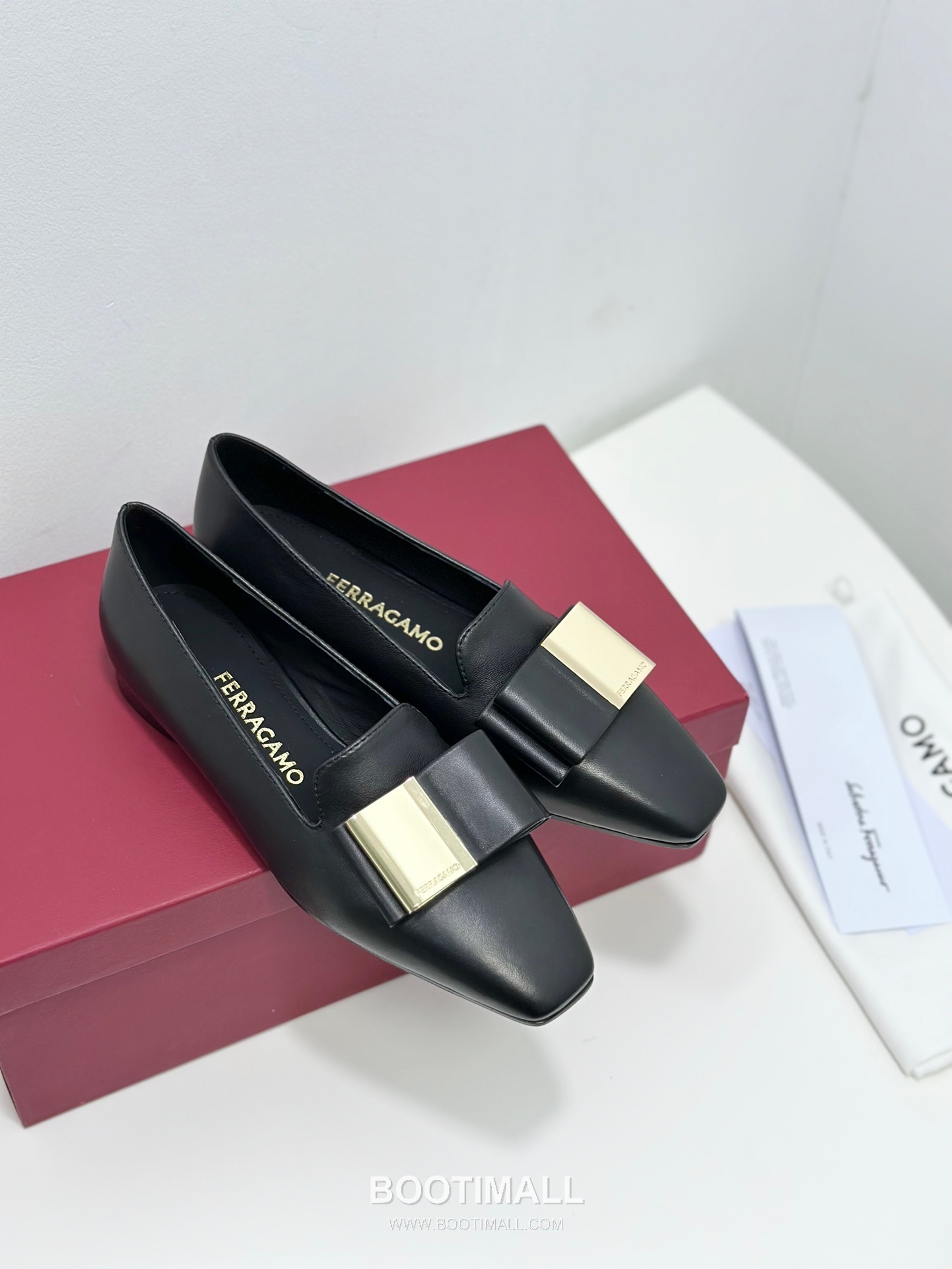 Salvatore Ferragamo Double Bow Nappa Leather Moccasin Loafers 살바토레 페라가모 더블 리본 나파 레더 모카신 로퍼 504845 3cm 6