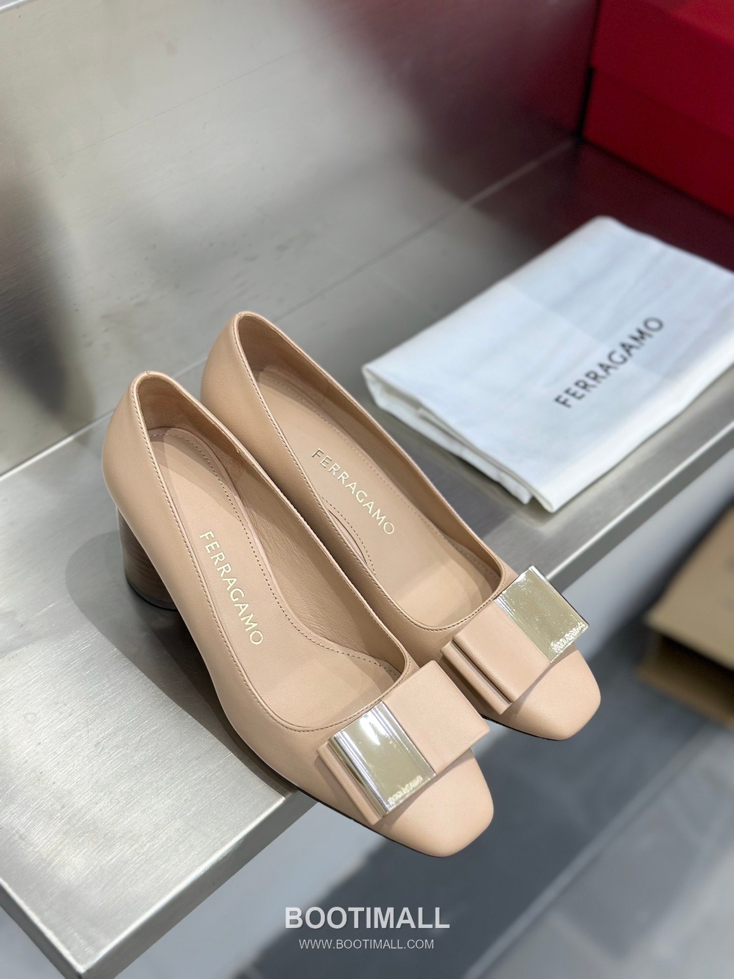 Salvatore Ferragamo Double Bow Nappa Leather Block Heel Pumps 살바토레 페라가모 더블 리본 나파 레더 블록 힐 펌프스 504845 6cm 1