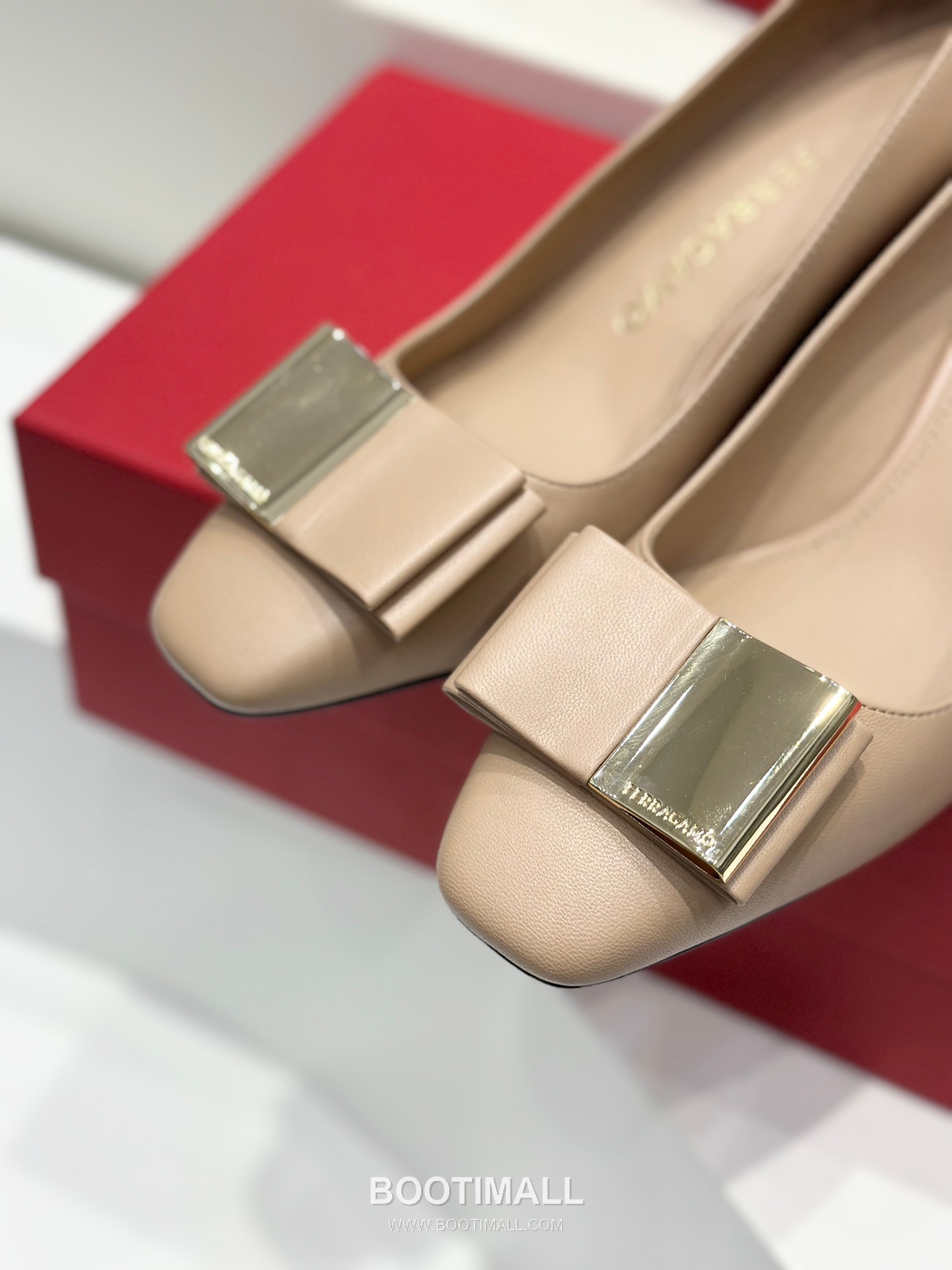 Salvatore Ferragamo Double Bow Nappa Leather Block Heel Pumps 살바토레 페라가모 더블 리본 나파 레더 블록 힐 펌프스 504845 6cm 4