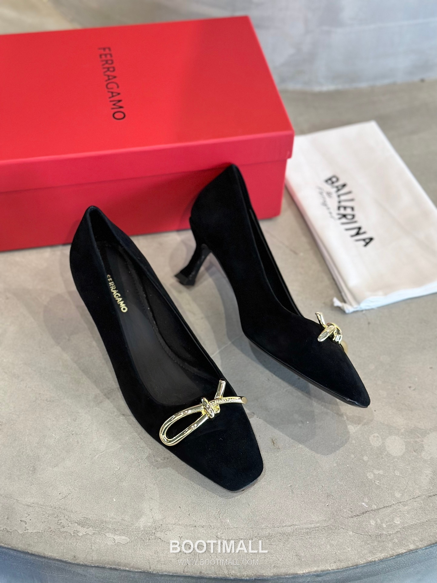 Salvatore Ferragamo Asymmetric Bow Lambskin Pump Heels 살바토레 페라가모 비대칭 리본 램스킨 펌프스 힐 504845 7cm 4