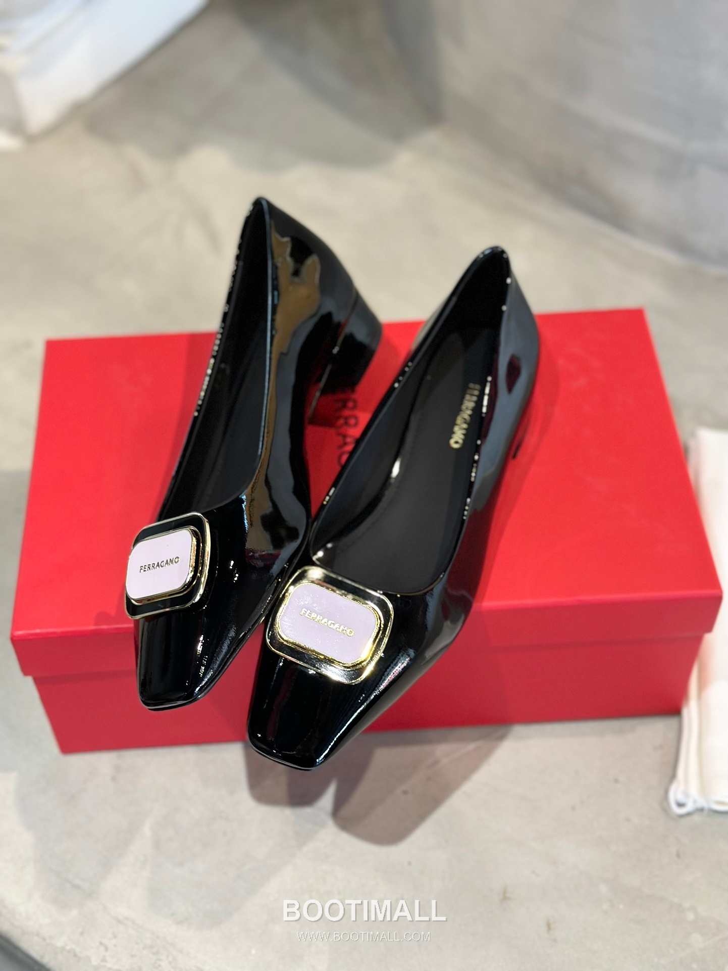 Salvatore Ferragamo Gancini Patent Leather Ballet Flats 살바토레 페라가모 간치니 페이턴트 레더 발레리나 플랫 504845 2cm 5