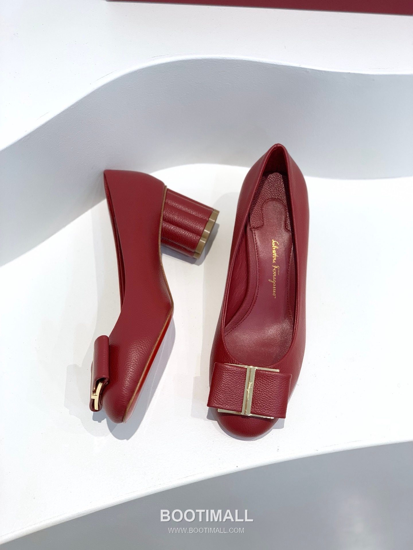 Salvatore Ferragamo Vara Bow Velvet Mid Heel Pumps 살바토레 페라가모 바라 리본 벨벳 미들 힐 펌프스 504845 5cm 3