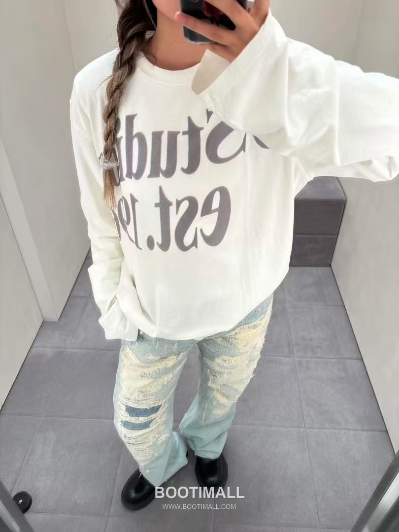 Acne Studios SS26 Distressed Logo Long Sleeve T-Shirt 아크네 스튜디오 SS26 디스트레스드 로고 롱슬리브 티셔츠 3