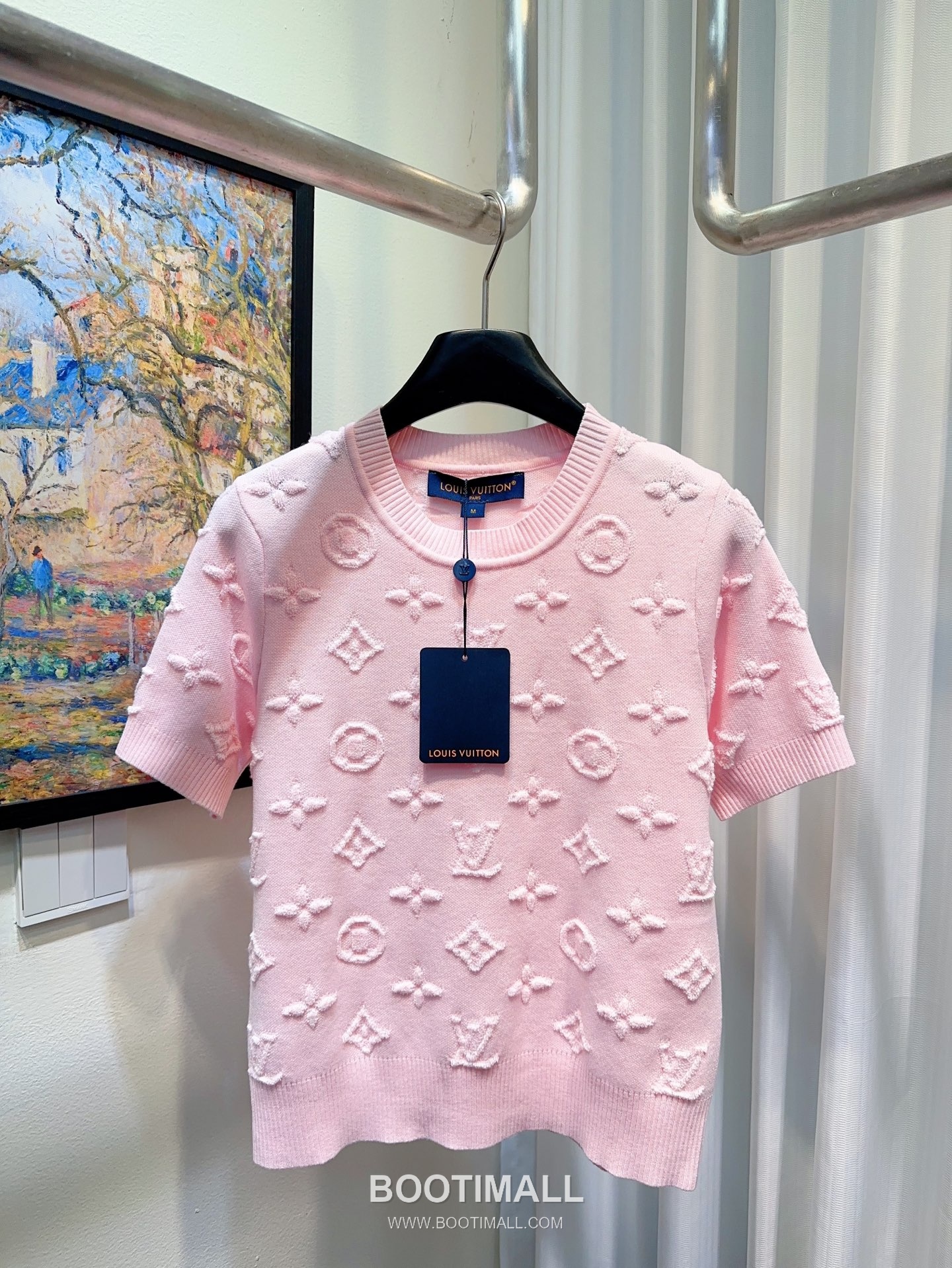 Louis Vuitton Monogram Jacquard Cropped Knit Short Sleeve Top 루이비통 모노그램 자카드 크롭 니트 반팔 탑 1