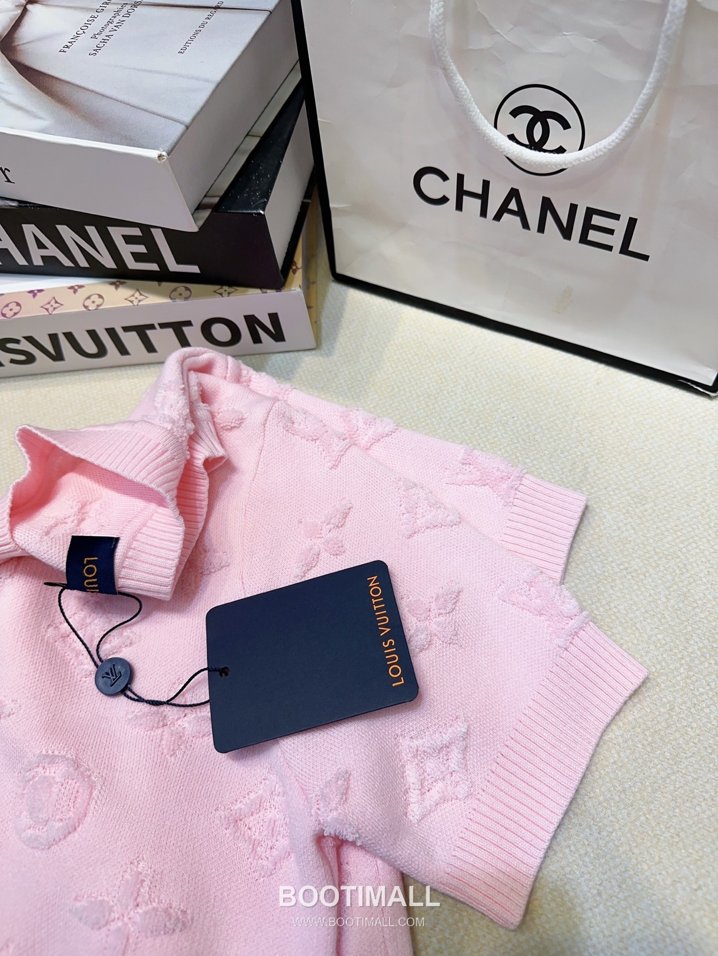 Louis Vuitton Monogram Jacquard Cropped Knit Short Sleeve Top 루이비통 모노그램 자카드 크롭 니트 반팔 탑 6