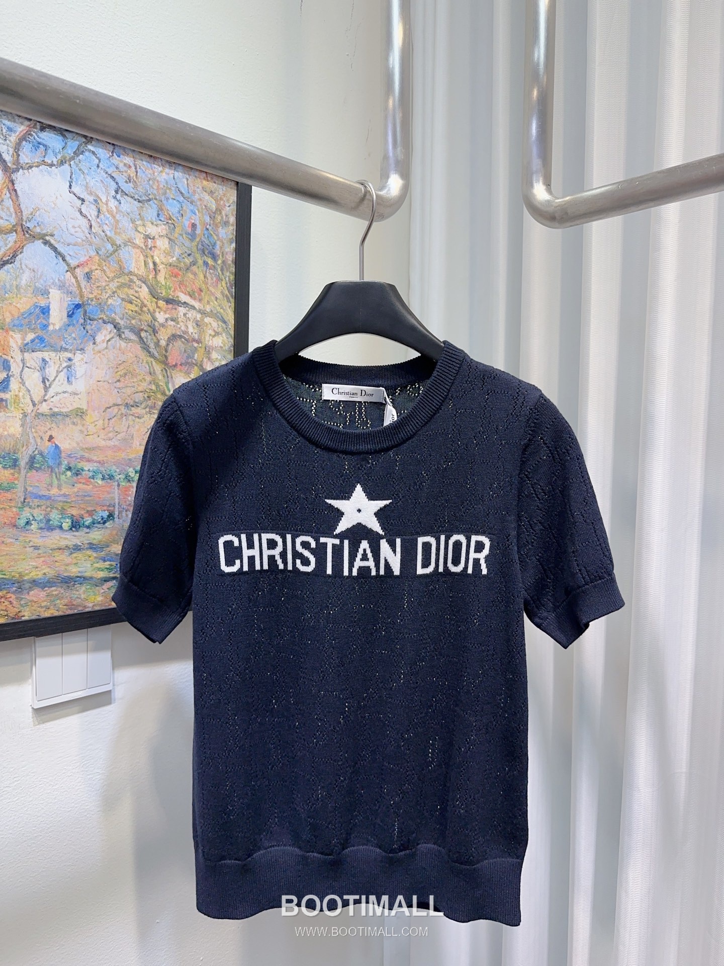 Dior Star Logo Jacquard Knit Short Sleeve Top 디올 스타 로고 자카드 니트 반팔 탑 1