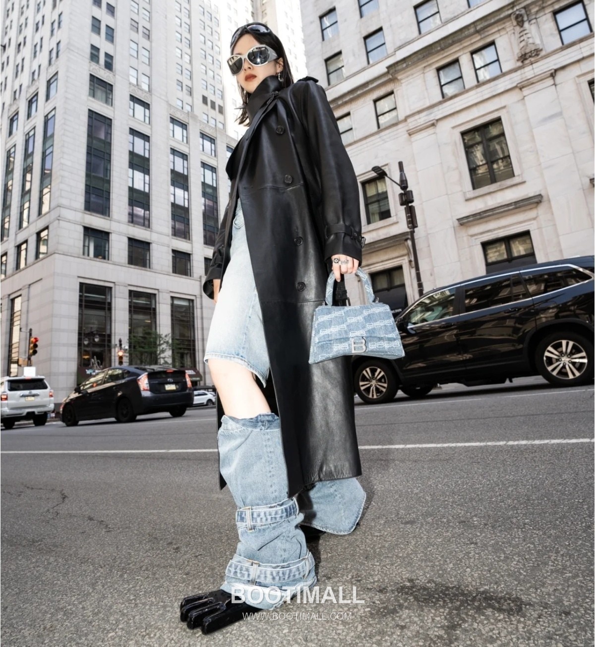 Balenciaga Hourglass Denim Print Leather Top Handle Bag 발렌시아가 아워글래스 데님 프린트 가죽 탑핸들 백 24cm 3