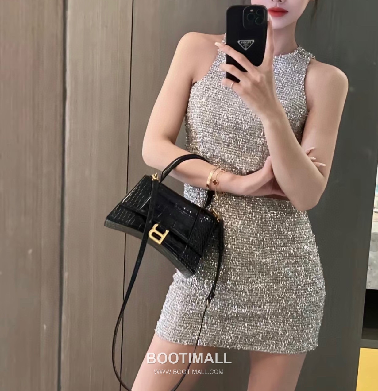 Balenciaga Hourglass Crocodile Embossed Leather Top Handle Bag 발렌시아가 아워글래스 크로커다일 엠보싱 가죽 탑핸들 백 24cm 7