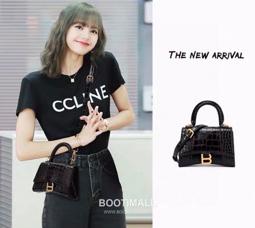 Balenciaga Hourglass Crocodile Embossed Leather Top Handle Bag 발렌시아가 아워글래스 크로커다일 엠보싱 가죽 탑핸들 백 24cm 10