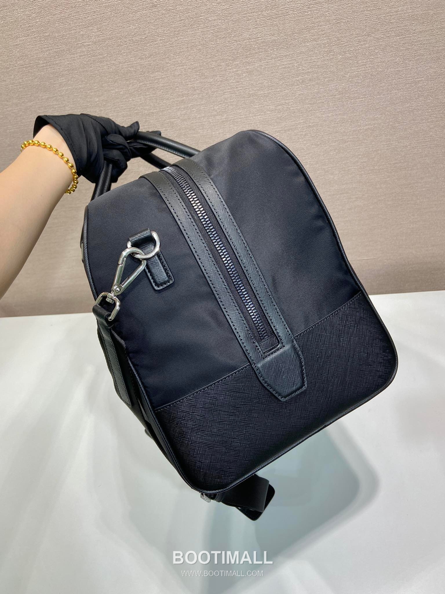 Prada Re-Nylon Travel Bag 2VC014 프라다 리나일론 사피아노 가죽 트리밍 트래블백 45cm 4