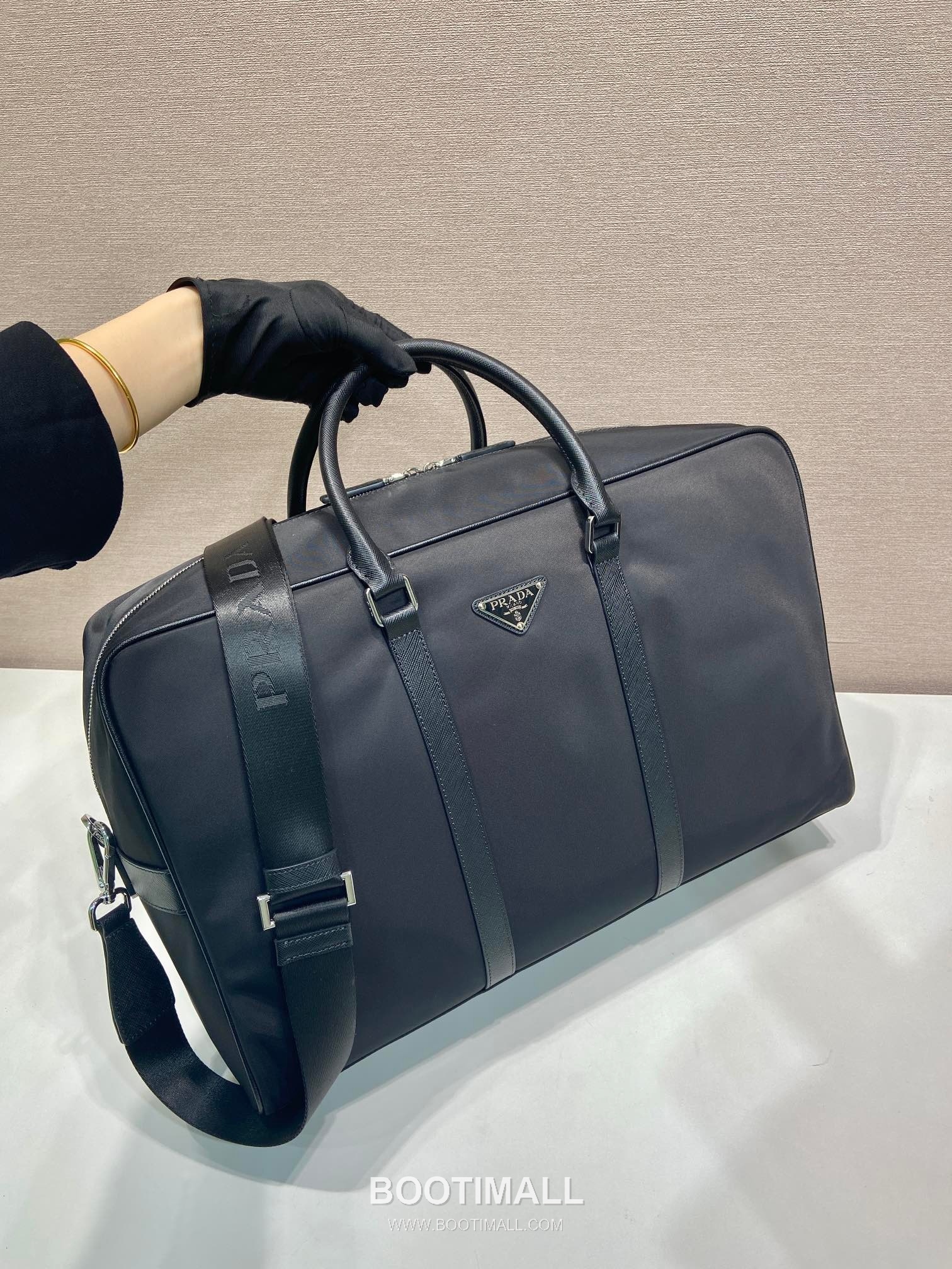 Prada Nylon Travel Bag 2VC042 프라다 나일론 사피아노 가죽 트리밍 트래블백 45cm 3