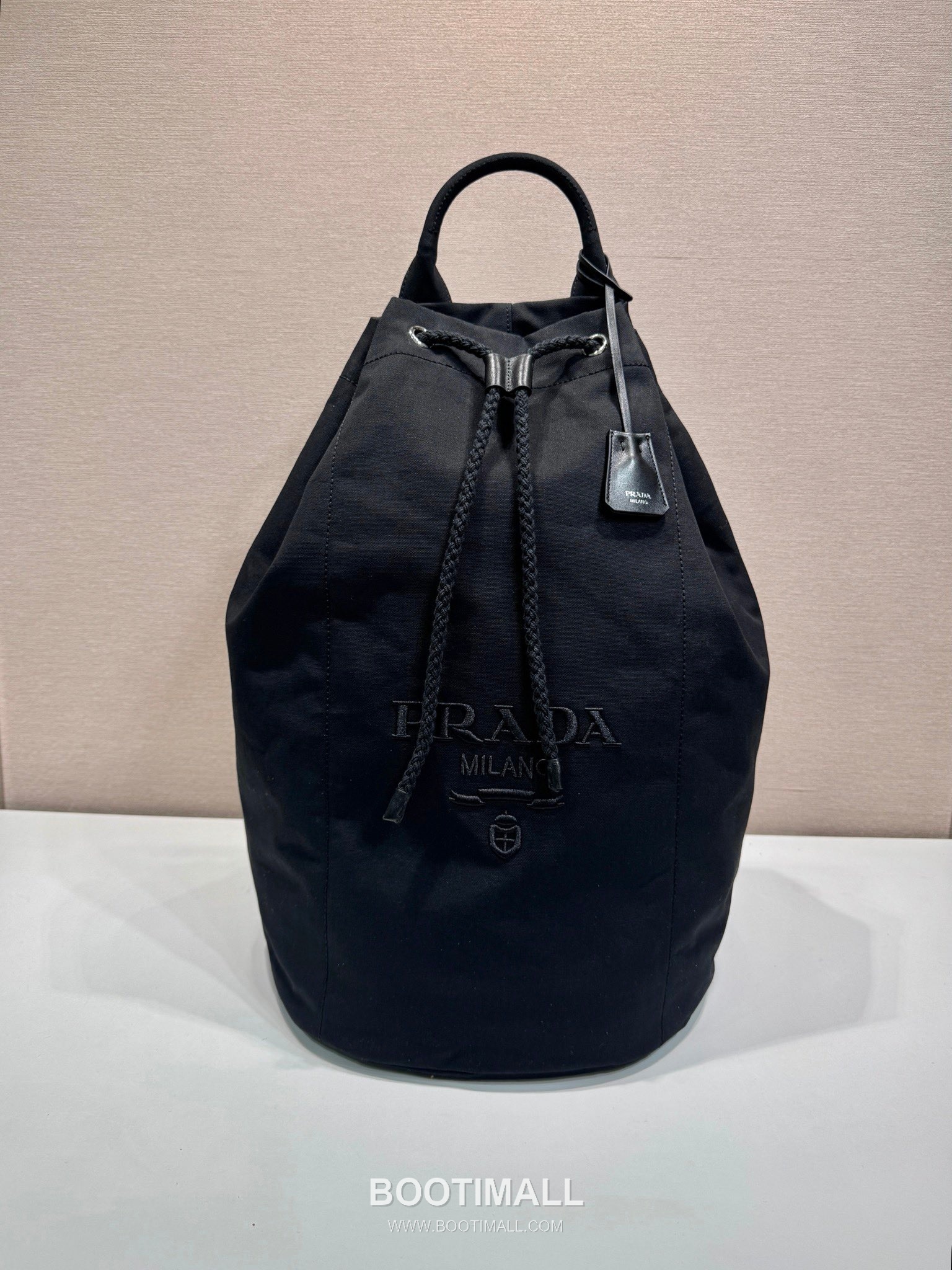 Prada Linen Blend Drawstring Travel Bag 2VY011 프라다 린넨 혼방 가죽 트리밍 드로스트링 트래블백 55cm 1