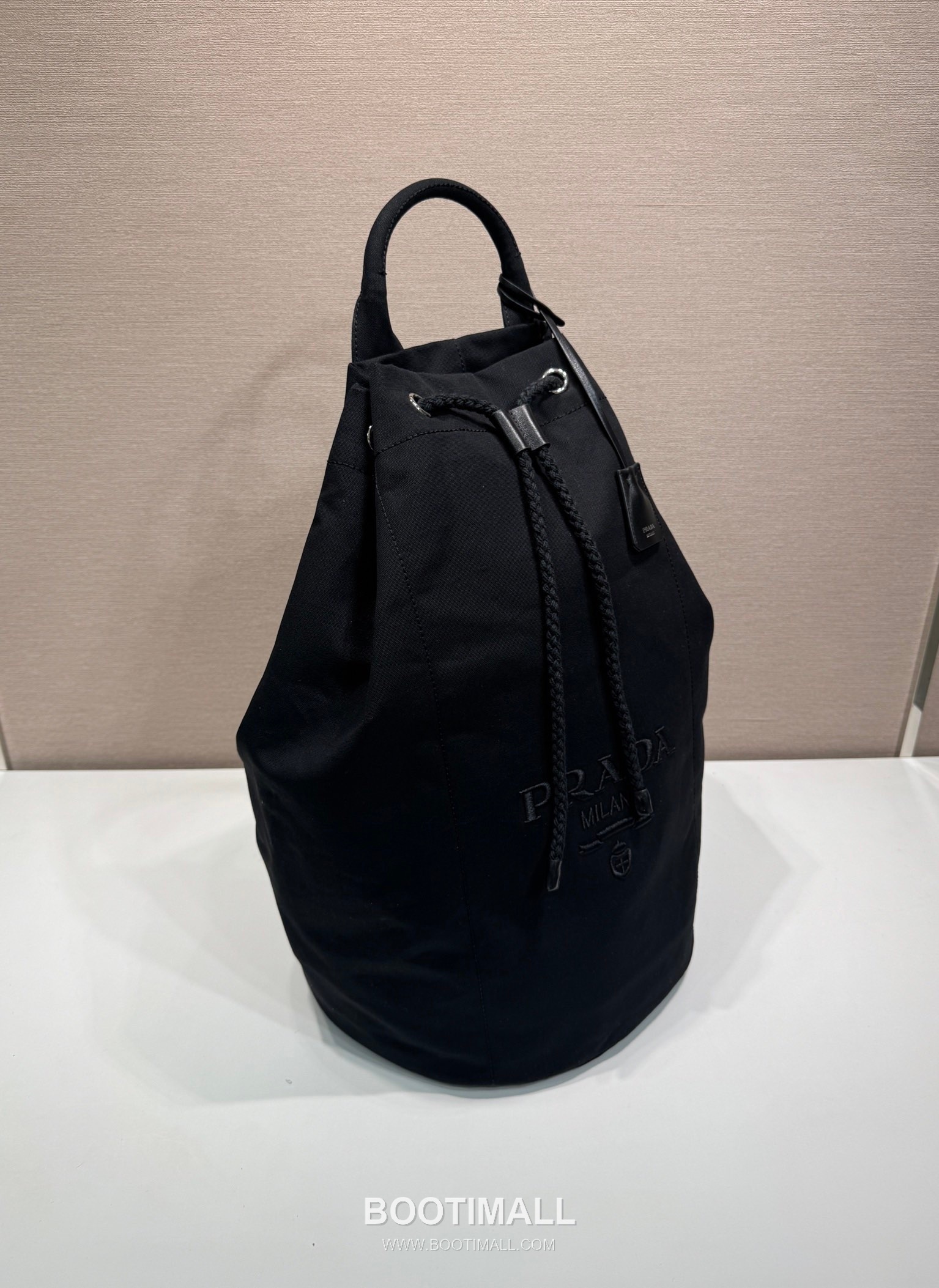 Prada Linen Blend Drawstring Travel Bag 2VY011 프라다 린넨 혼방 가죽 트리밍 드로스트링 트래블백 55cm 3