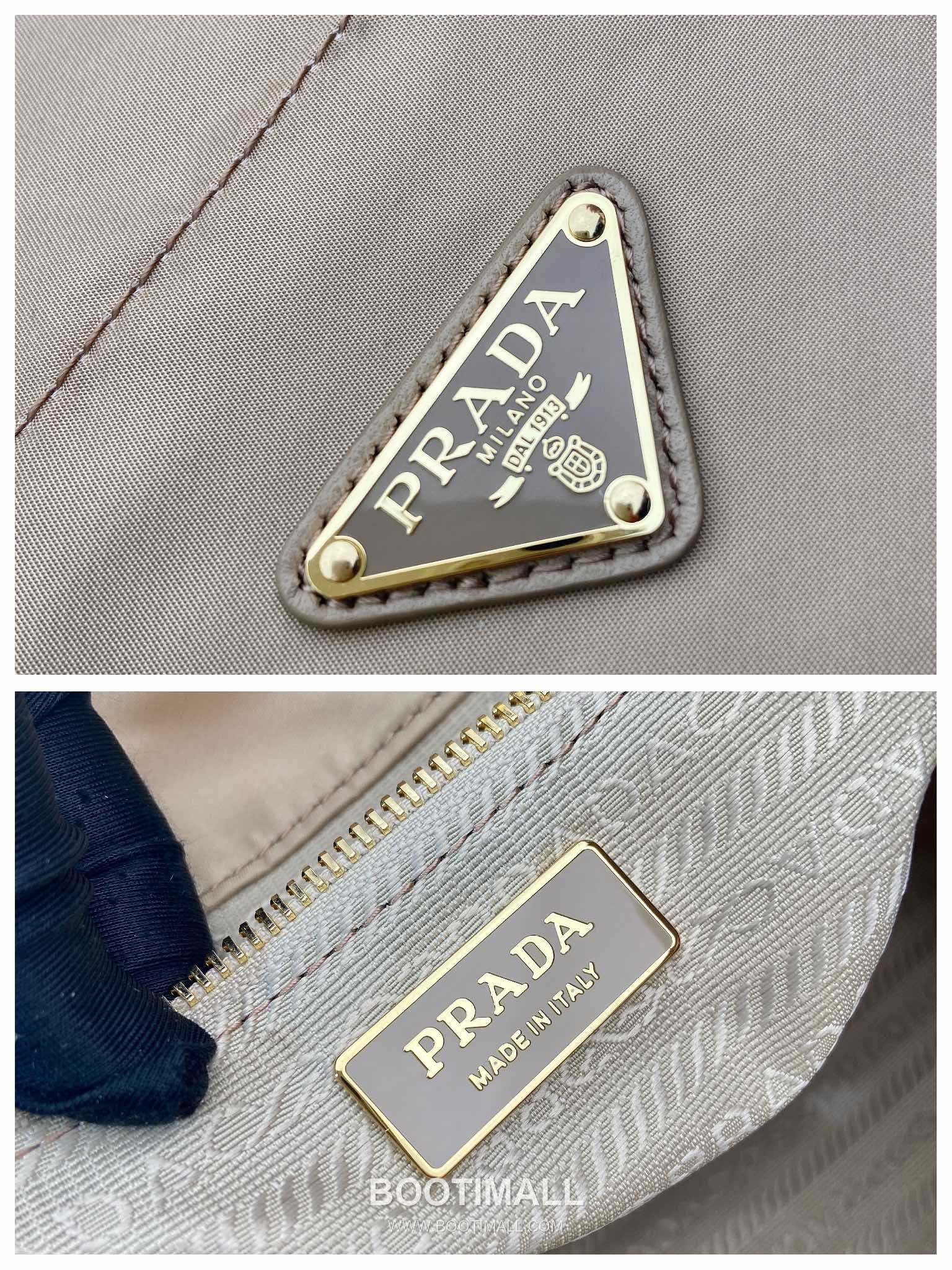 Prada Re-Nylon Bucket Bag 1BE082 프라다 리나일론 카프스킨 트리밍 버킷백 28cm 9