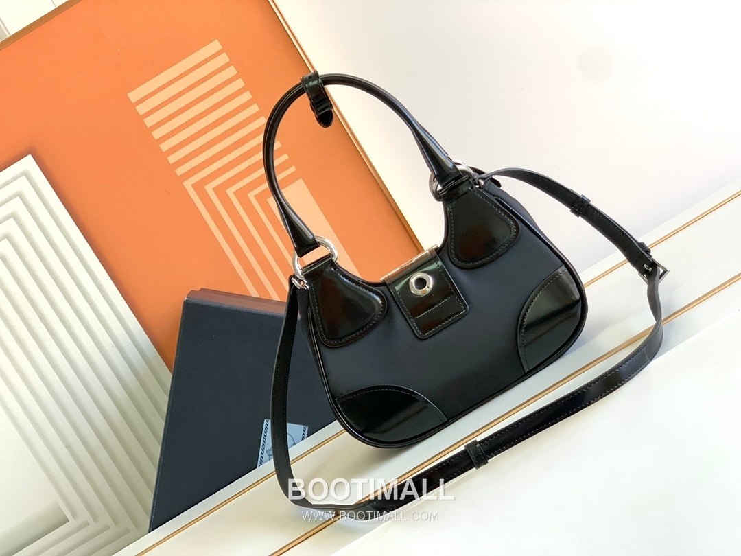 Prada Moon Re-Nylon Leather Shoulder Bag 1BA381 프라다 문 리나일론 가죽 트리밍 숄더백 22.5cm 3