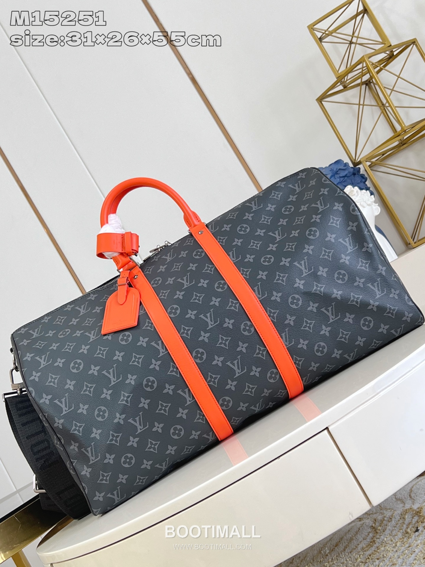Louis Vuitton Keepall Bandoulière 55 Monogram Eclipse Canvas Travel Bag M15251 루이비통 키폴 반둘리에 55 모노그램 이클립스 캔버스 트래블백 55cm 1