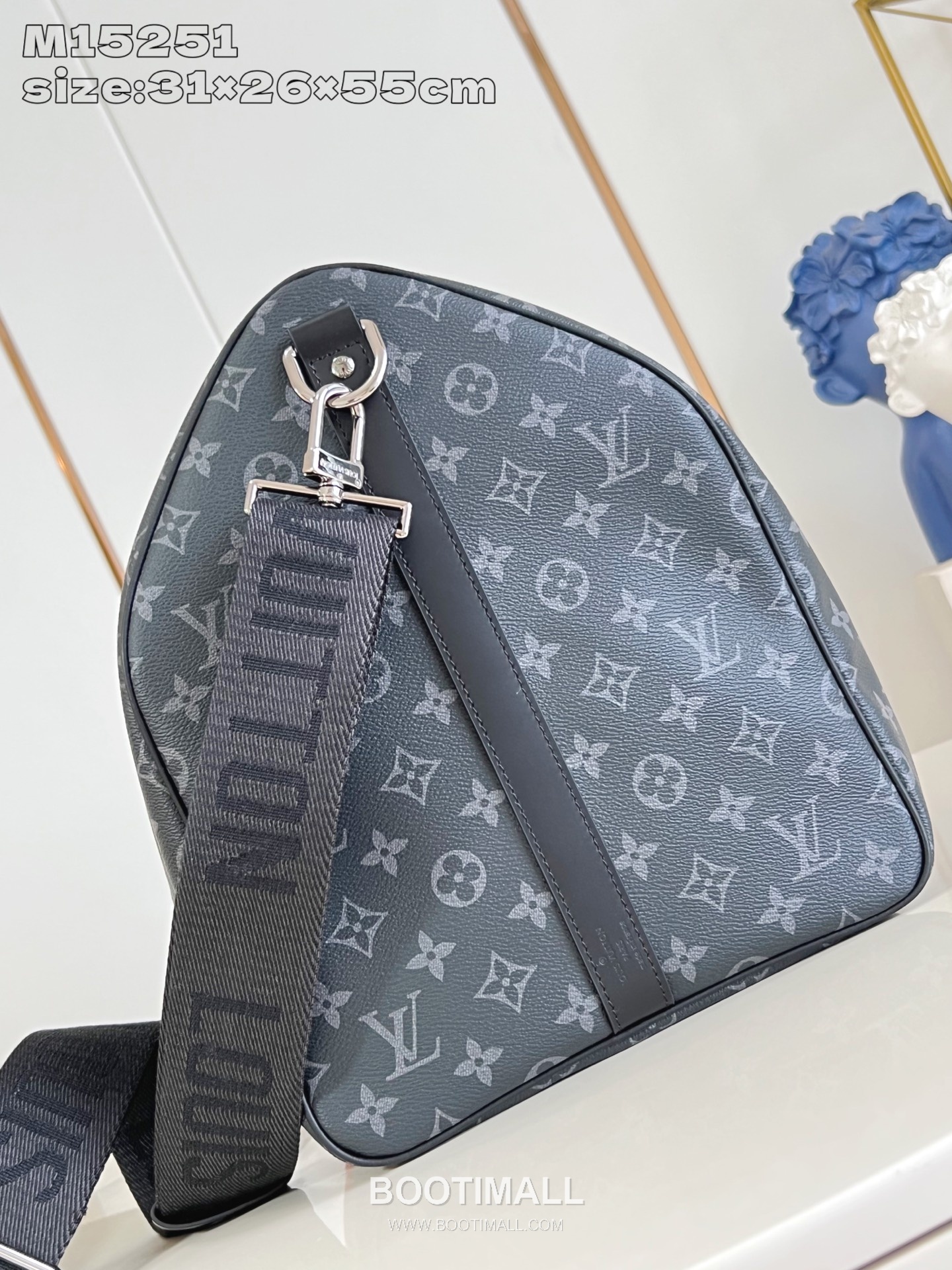 Louis Vuitton Keepall Bandoulière 55 Monogram Eclipse Canvas Travel Bag M15251 루이비통 키폴 반둘리에 55 모노그램 이클립스 캔버스 트래블백 55cm 5