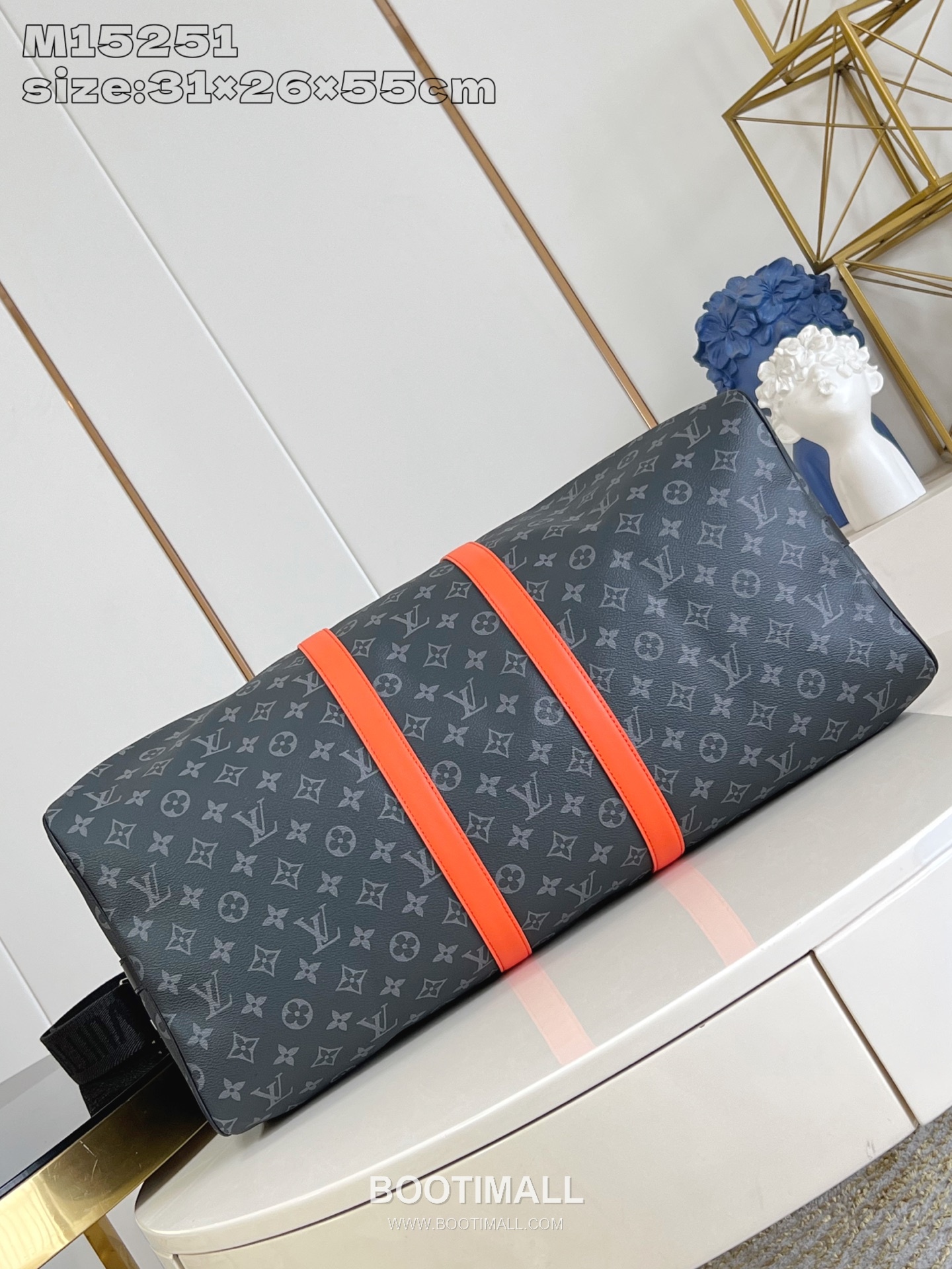 Louis Vuitton Keepall Bandoulière 55 Monogram Eclipse Canvas Travel Bag M15251 루이비통 키폴 반둘리에 55 모노그램 이클립스 캔버스 트래블백 55cm 8