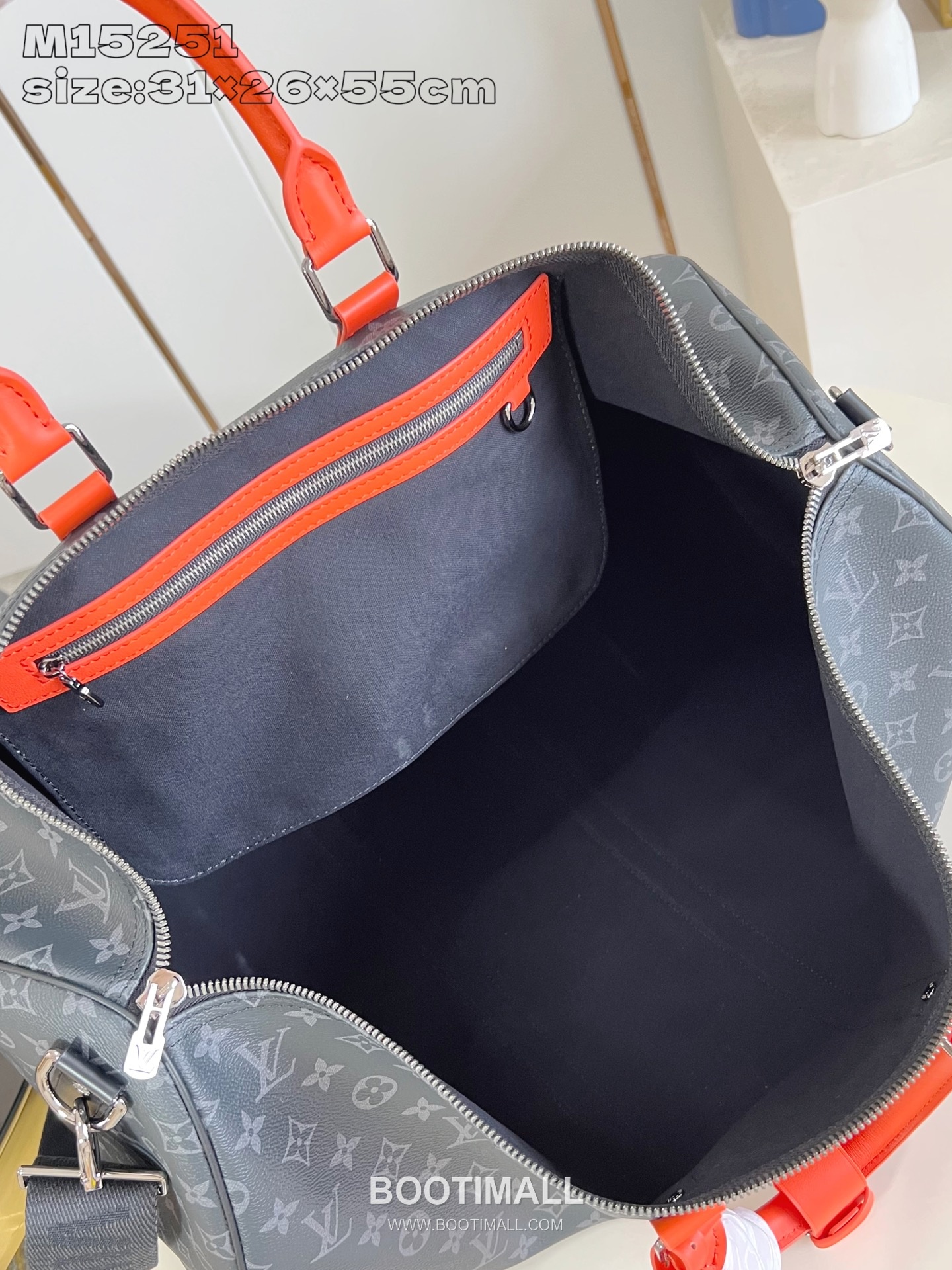 Louis Vuitton Keepall Bandoulière 55 Monogram Eclipse Canvas Travel Bag M15251 루이비통 키폴 반둘리에 55 모노그램 이클립스 캔버스 트래블백 55cm 11