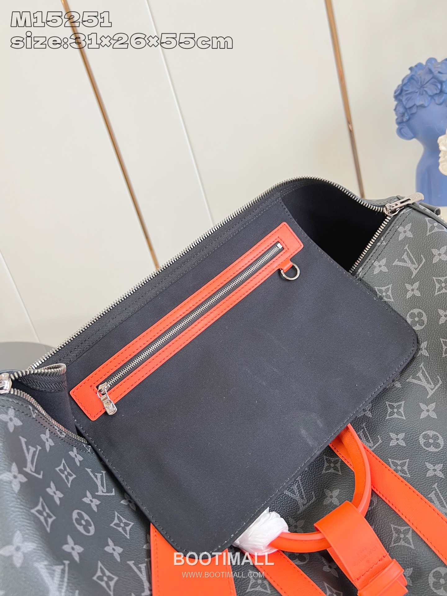 Louis Vuitton Keepall Bandoulière 55 Monogram Eclipse Canvas Travel Bag M15251 루이비통 키폴 반둘리에 55 모노그램 이클립스 캔버스 트래블백 55cm 12