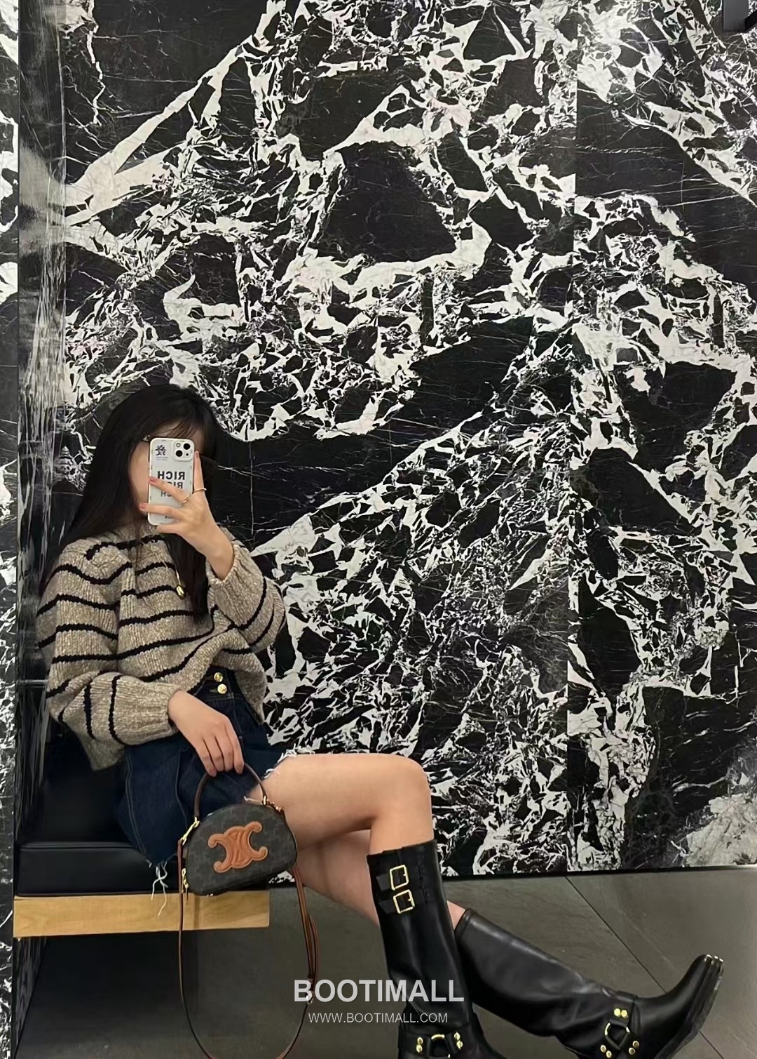 Celine Triomphe Monogram Half-Moon Italian Cowhide Brown Top Handle Bag 셀린느 트리옹프 모노그램 하프문 10K642 이탈리아 소가죽 브라운 탑핸들백 18cm 6