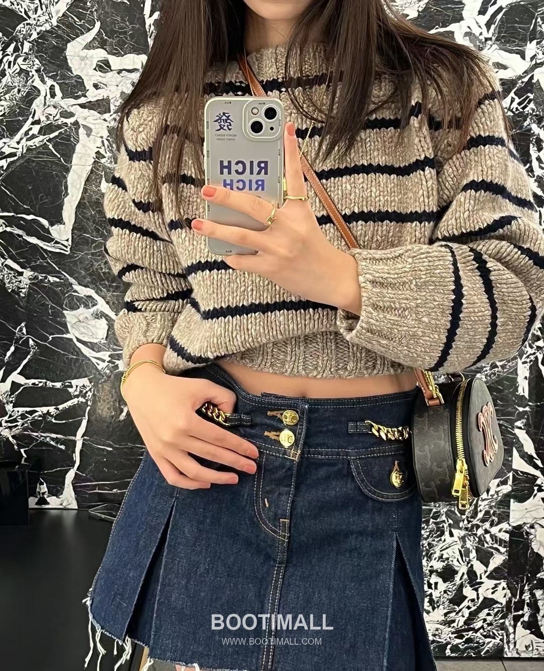 Celine Triomphe Monogram Half-Moon Italian Cowhide Brown Top Handle Bag 셀린느 트리옹프 모노그램 하프문 10K642 이탈리아 소가죽 브라운 탑핸들백 18cm 7