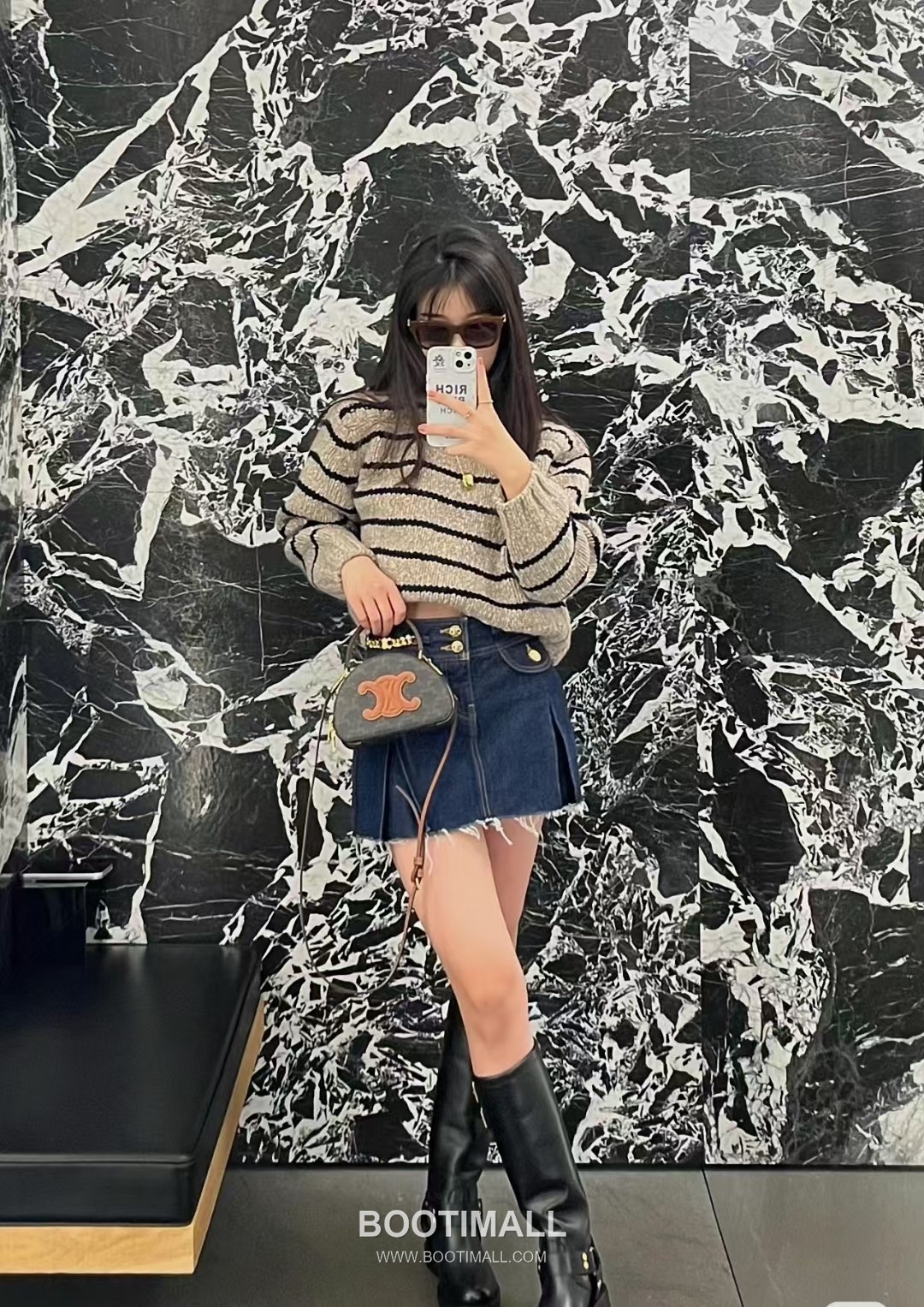 Celine Triomphe Monogram Half-Moon Italian Cowhide Brown Top Handle Bag 셀린느 트리옹프 모노그램 하프문 10K642 이탈리아 소가죽 브라운 탑핸들백 18cm 8