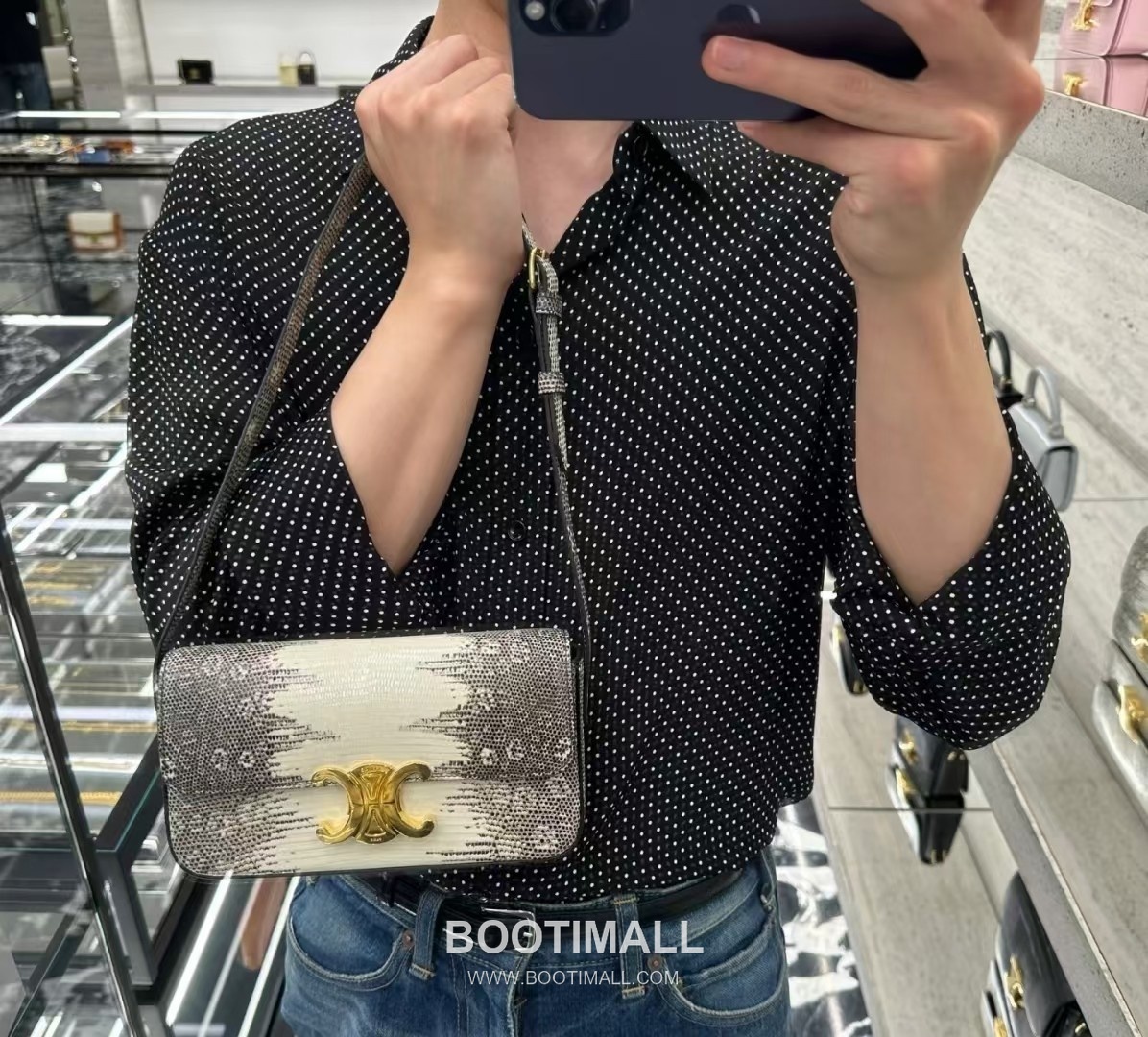 Celine Lizard-Embossed Zip Cowhide White Long Wallet 셀린느 리자드 엠보스드 집 194144 소가죽 화이트 장지갑 20.5cm 5