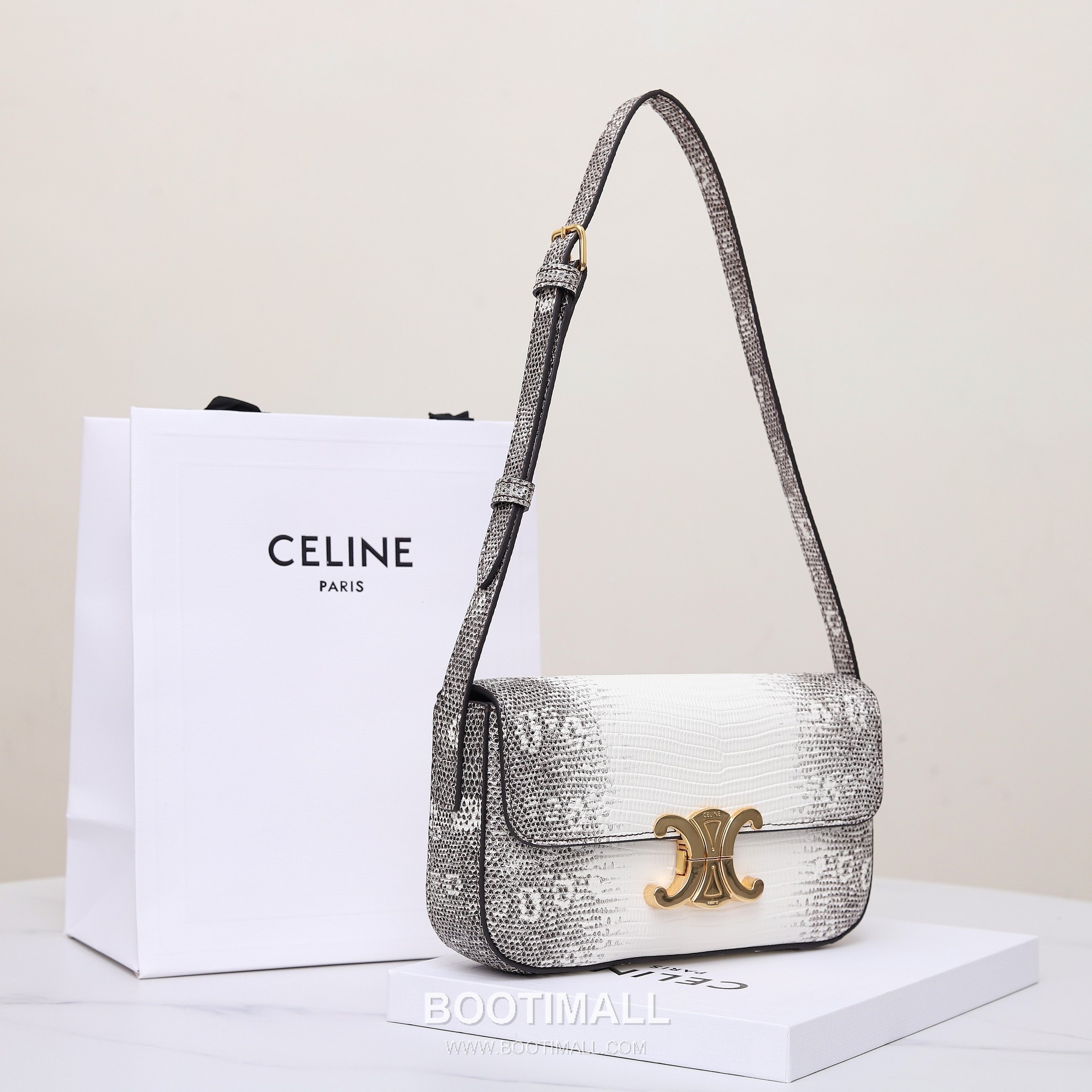 Celine Lizard-Embossed Zip Cowhide White Long Wallet 셀린느 리자드 엠보스드 집 194144 소가죽 화이트 장지갑 20.5cm 11