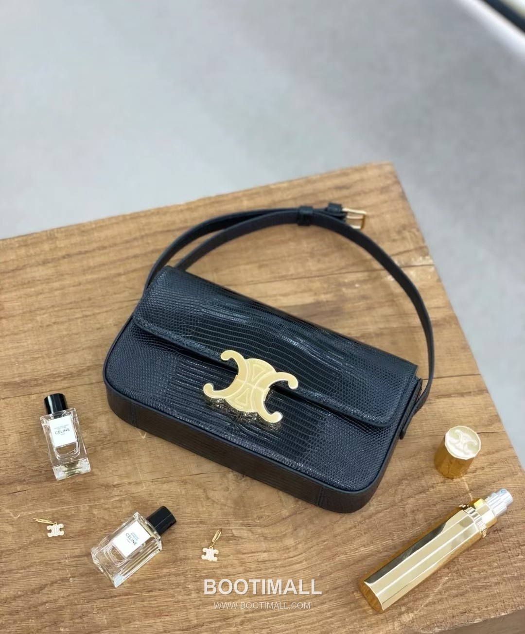 Celine Lizard-Embossed Flap Cowhide Black Long Wallet 셀린느 리자드 엠보스드 플랩 194144 소가죽 블랙 장지갑 20.5cm 7