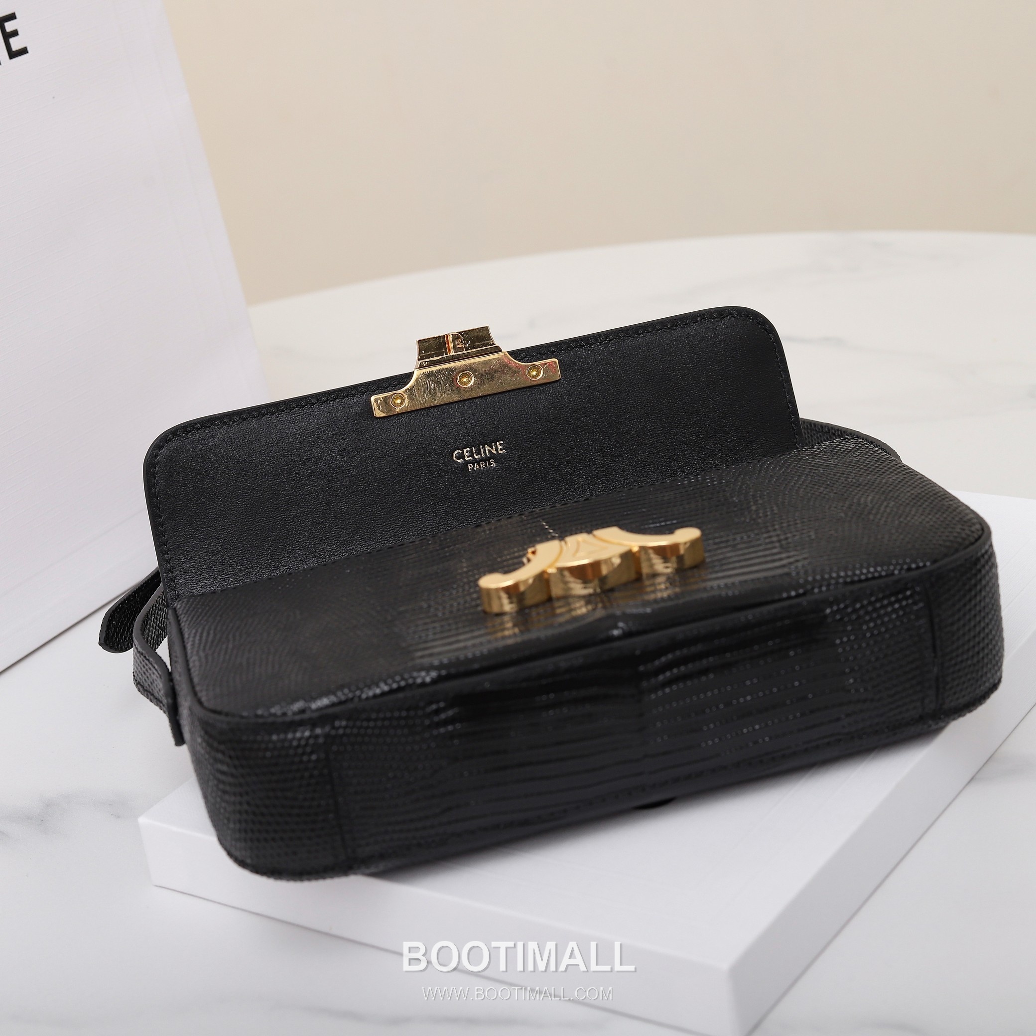 Celine Lizard-Embossed Flap Cowhide Black Long Wallet 셀린느 리자드 엠보스드 플랩 194144 소가죽 블랙 장지갑 20.5cm 16