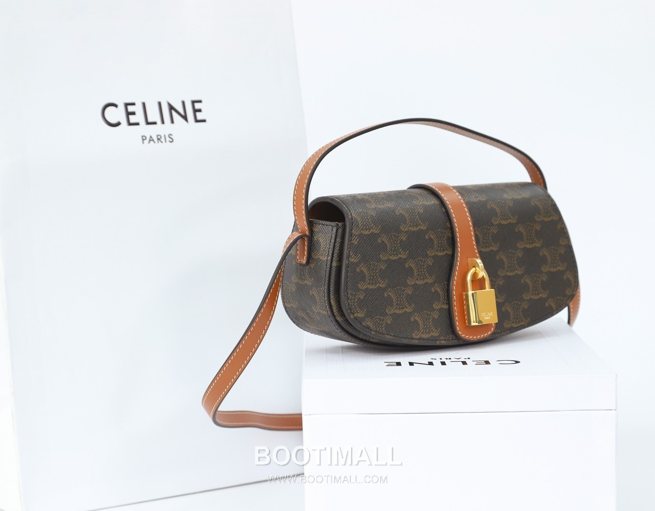 Celine Tabou Clutch Monogram Canvas Leather Bag 셀린느 타부 클러치 모노그램 캔버스 레더 숄더백 18cm 2