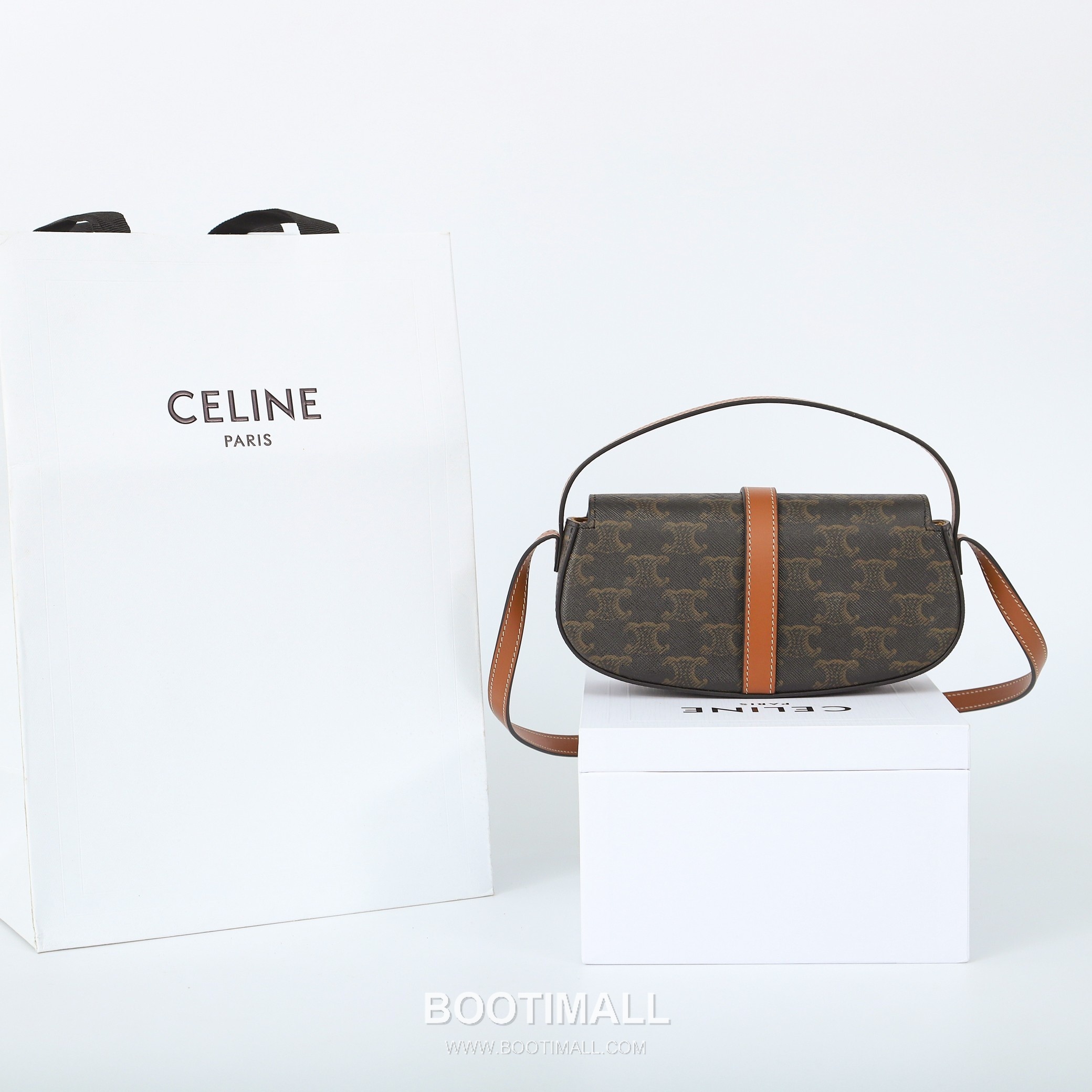 Celine Tabou Clutch Monogram Canvas Leather Bag 셀린느 타부 클러치 모노그램 캔버스 레더 숄더백 18cm 4