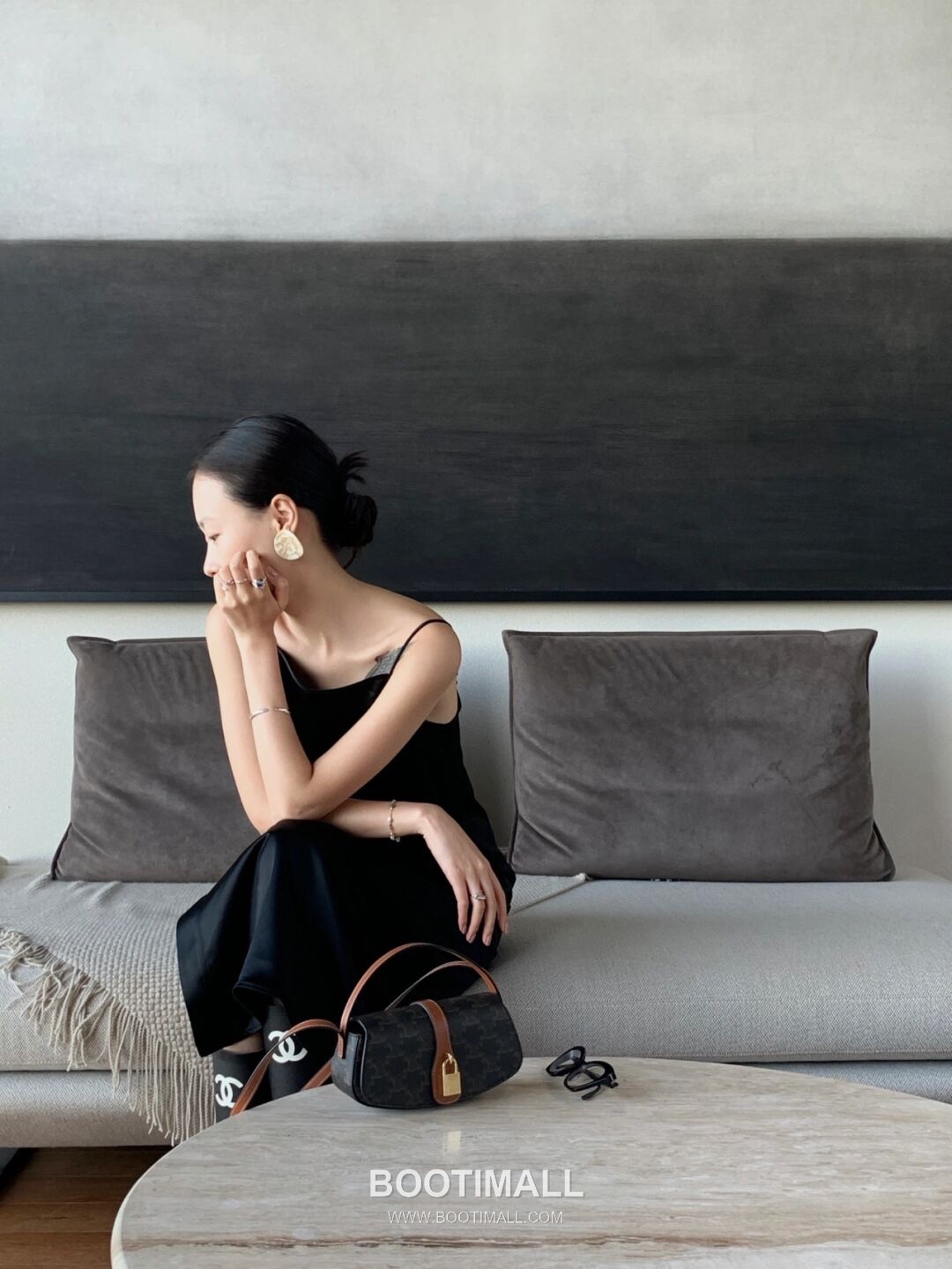 Celine Tabou Clutch Monogram Canvas Leather Bag 셀린느 타부 클러치 모노그램 캔버스 레더 숄더백 18cm 15