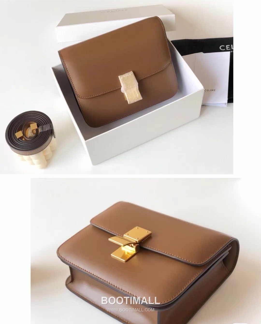 Celine Box 192523 Italian Calfskin Brown Crossbody Bag 셀린느 박스 192523 이탈리아 카프스킨 브라운 크로스백 19cm 8