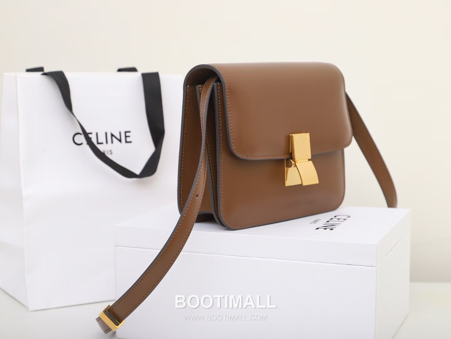 Celine Box 192523 Italian Calfskin Brown Crossbody Bag 셀린느 박스 192523 이탈리아 카프스킨 브라운 크로스백 19cm 11