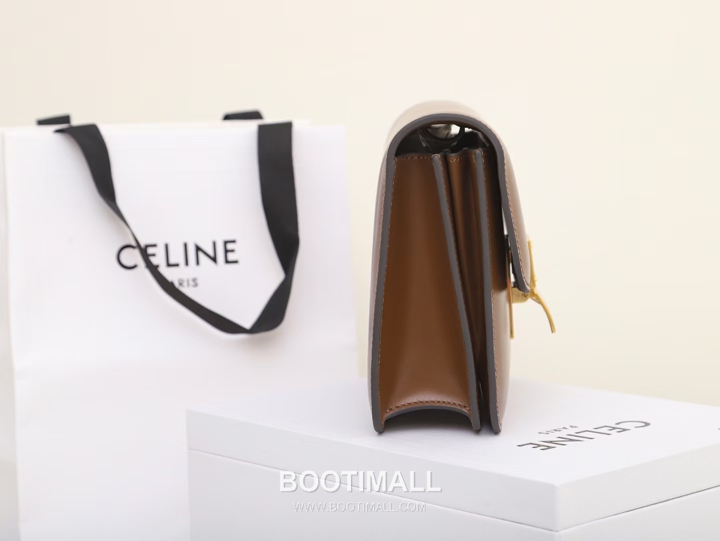 Celine Box 192523 Italian Calfskin Brown Crossbody Bag 셀린느 박스 192523 이탈리아 카프스킨 브라운 크로스백 19cm 12