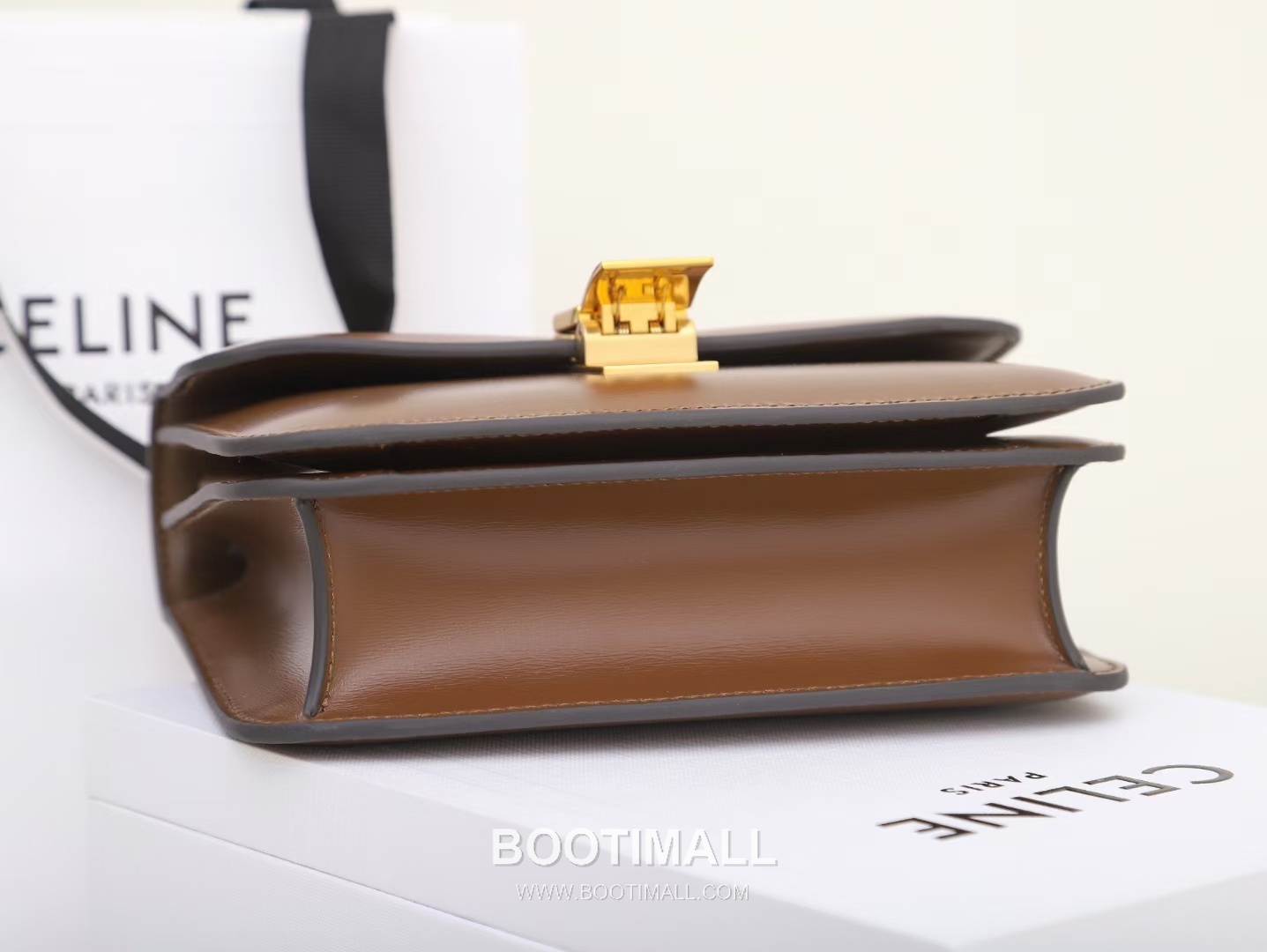 Celine Box 192523 Italian Calfskin Brown Crossbody Bag 셀린느 박스 192523 이탈리아 카프스킨 브라운 크로스백 19cm 15