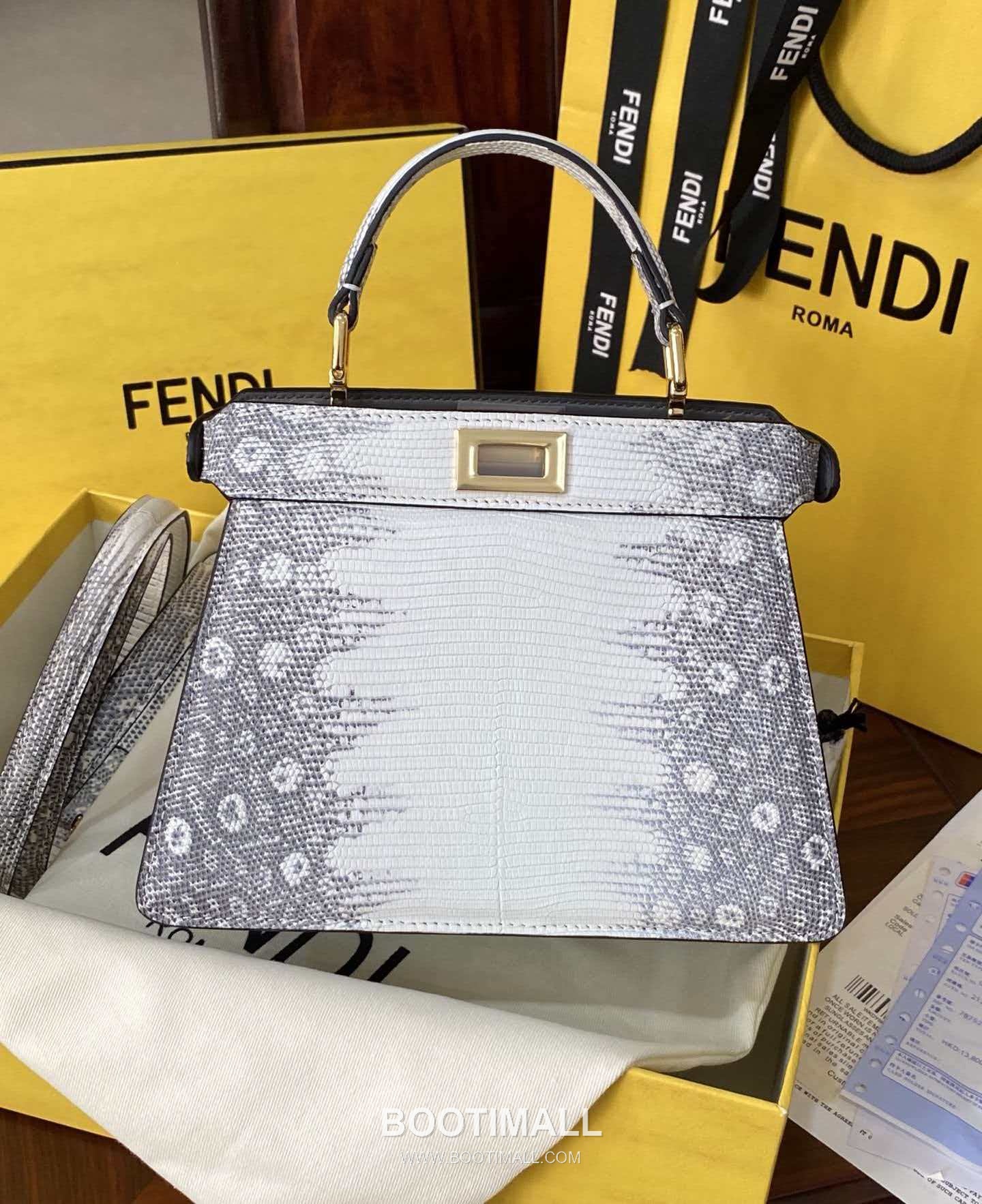 Fendi Peekaboo ISeeU Mini Lizard Leather Bag 펜디 피카부 아이씨유 미니 리자드 레더 백 20cm 1