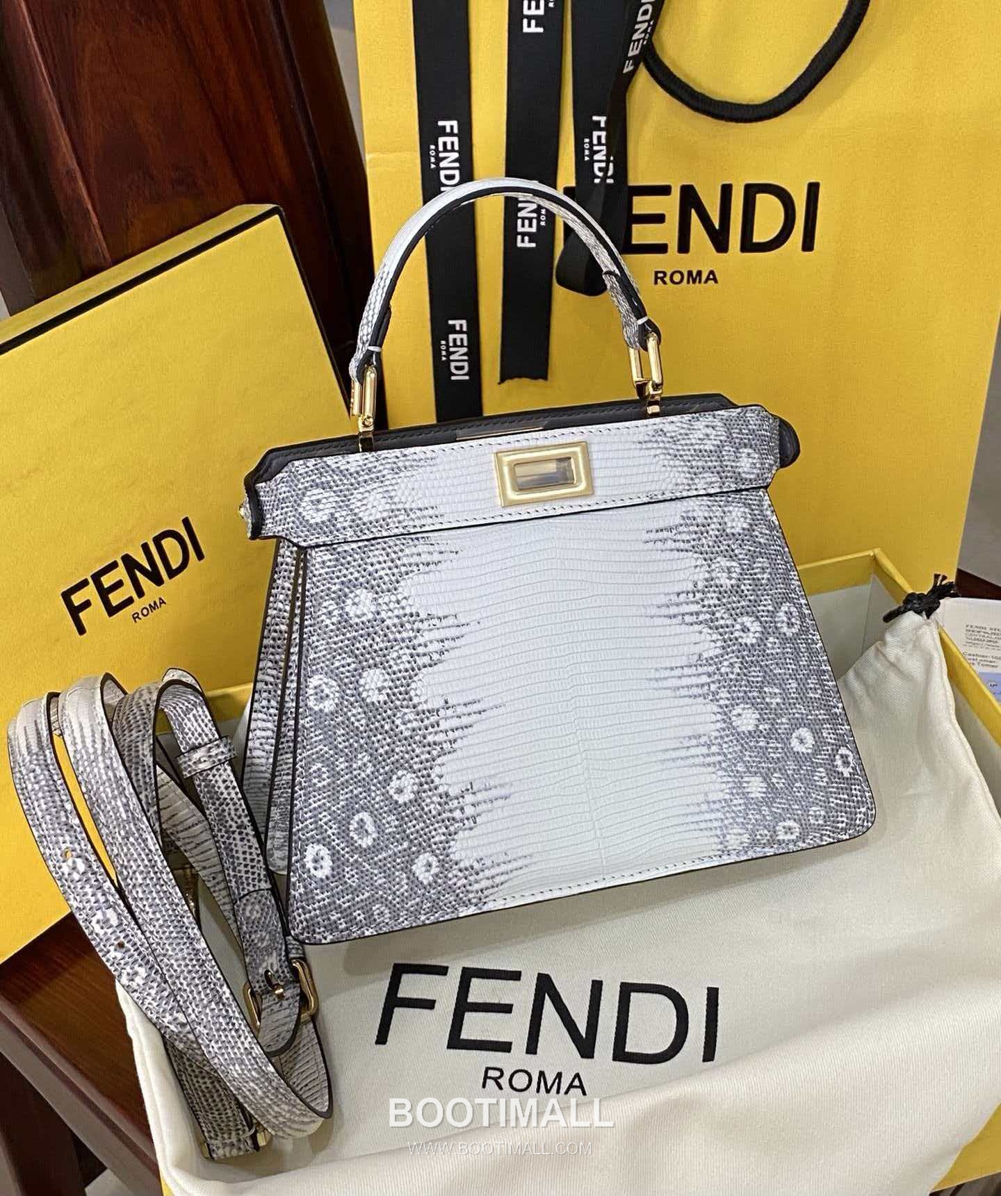 Fendi Peekaboo ISeeU Mini Lizard Leather Bag 펜디 피카부 아이씨유 미니 리자드 레더 백 20cm 2