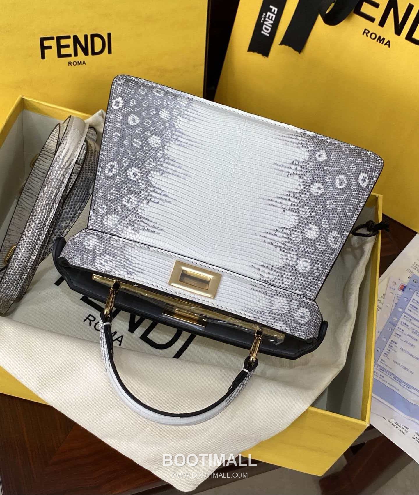 Fendi Peekaboo ISeeU Mini Lizard Leather Bag 펜디 피카부 아이씨유 미니 리자드 레더 백 20cm 6