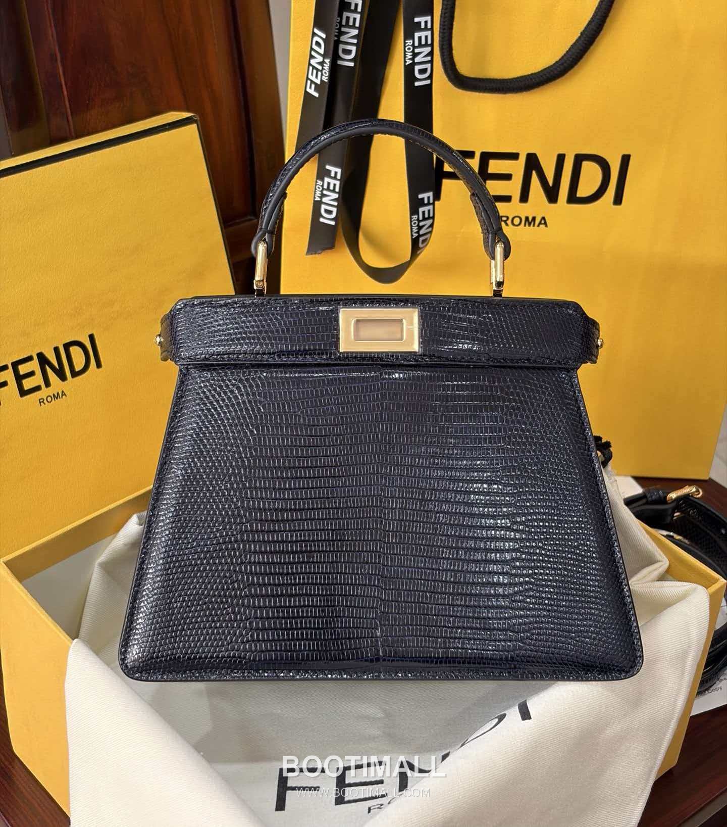 Fendi Peekaboo ISeeU Mini Lizard Leather Bag 펜디 피카부 아이씨유 미니 리자드 레더 백 20cm 1