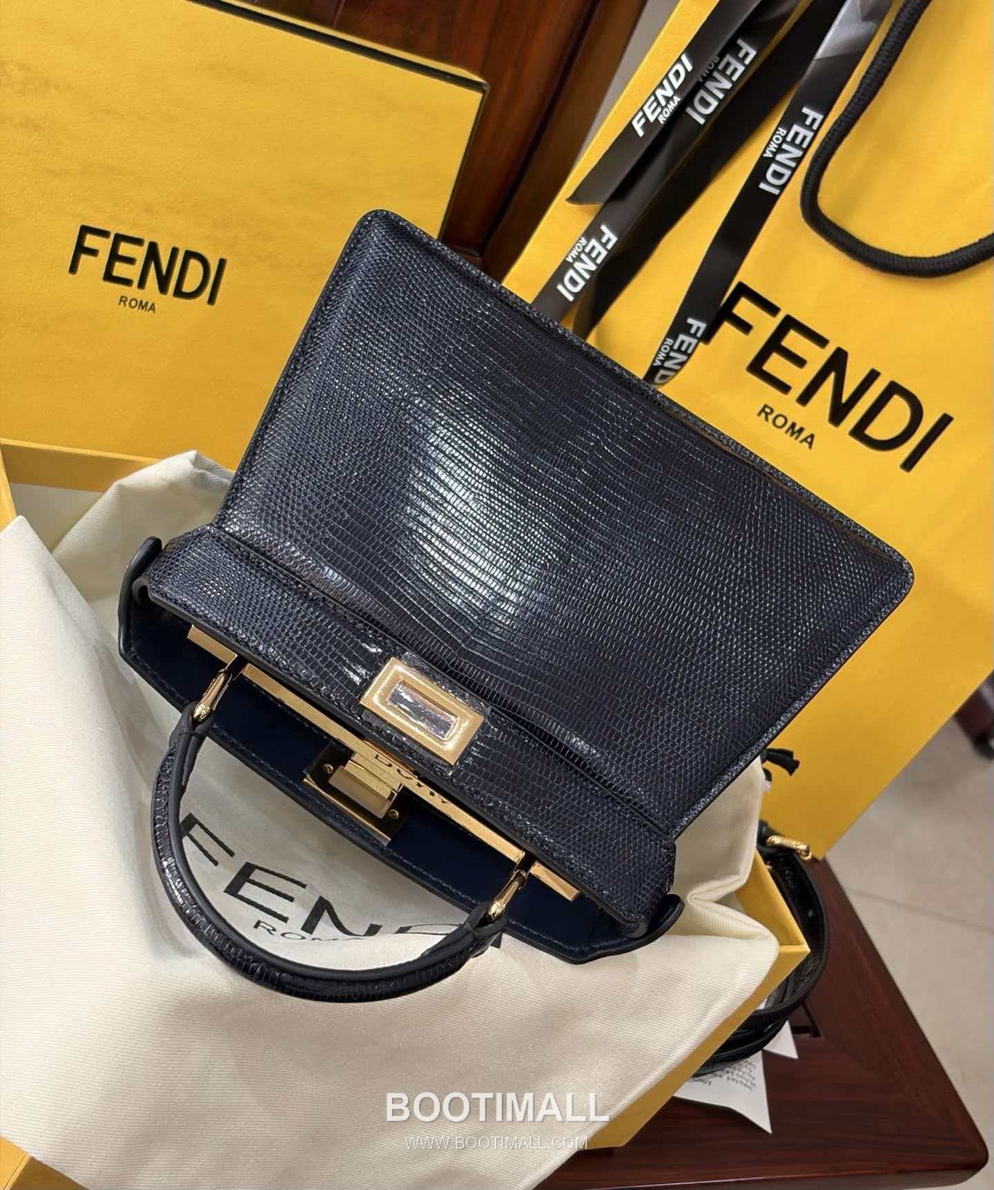 Fendi Peekaboo ISeeU Mini Lizard Leather Bag 펜디 피카부 아이씨유 미니 리자드 레더 백 20cm 4