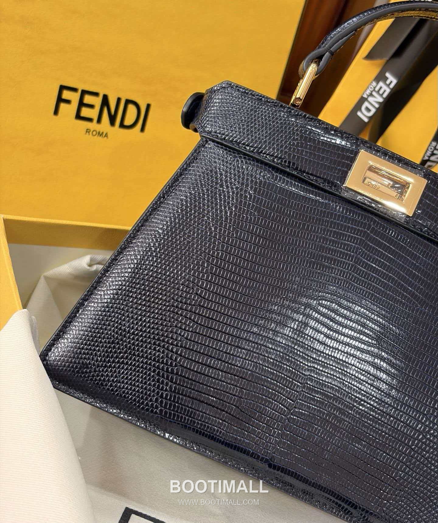 Fendi Peekaboo ISeeU Mini Lizard Leather Bag 펜디 피카부 아이씨유 미니 리자드 레더 백 20cm 6