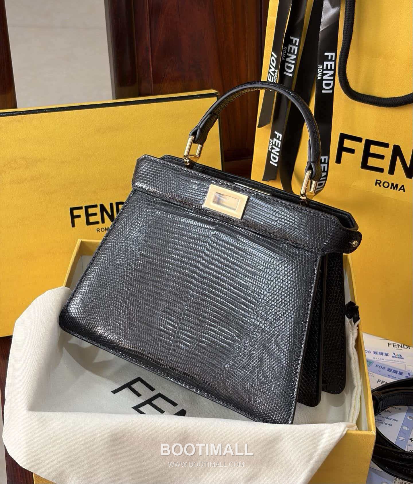 Fendi Peekaboo ISeeU Mini Lizard Leather Bag 펜디 피카부 아이씨유 미니 리자드 레더 백 20cm 2